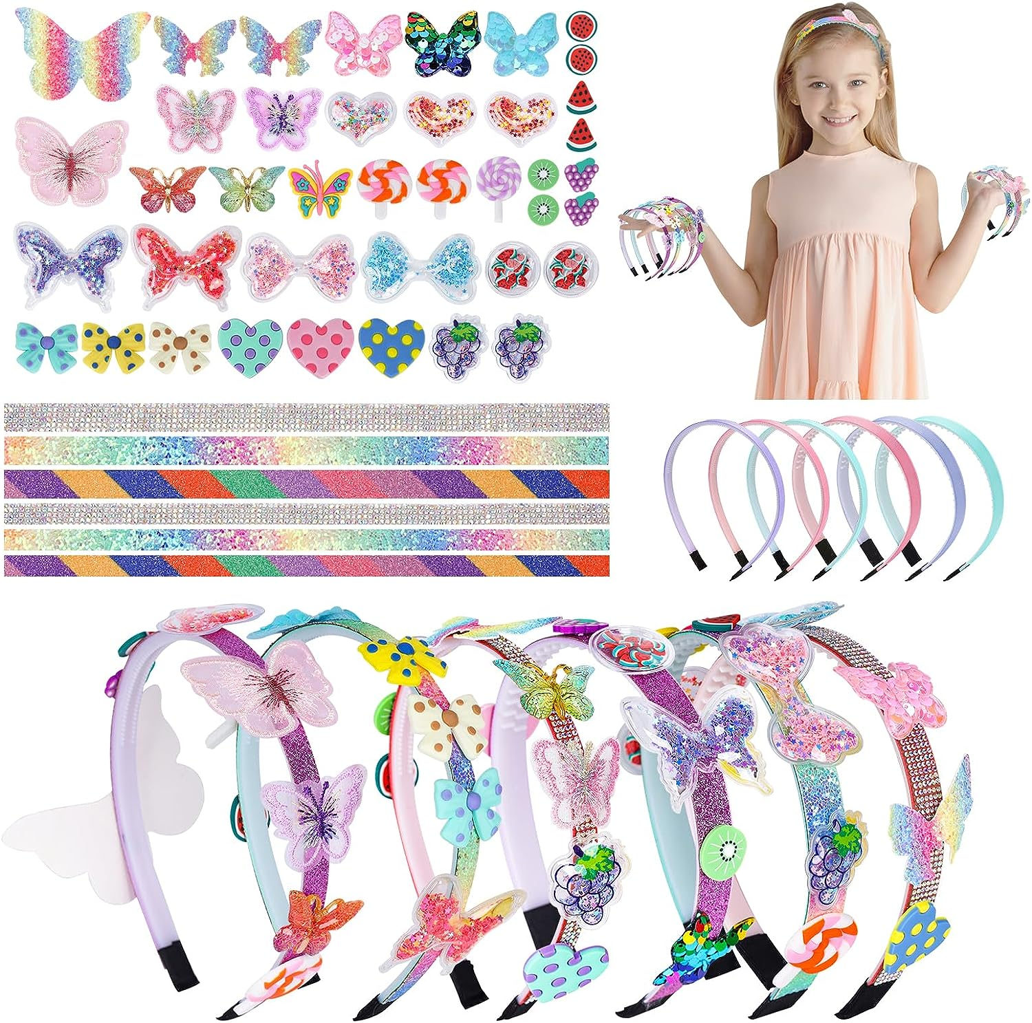 Best Presents for 4-10 Year Old Girls,Hair Accessories Making Set Mermaid Tiara - Girls' Birthday Gift Ideas Toy for 4-10 Years Old