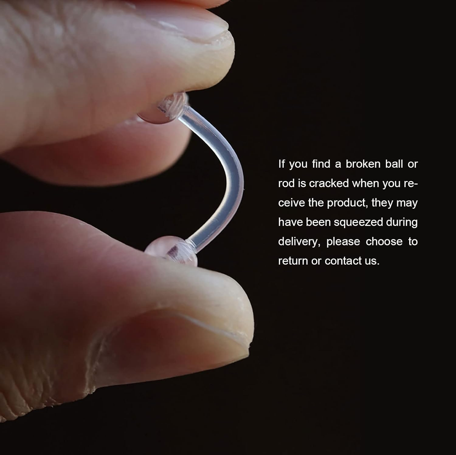 48Pcs Clear Piercing Retainers Jewellery Plastic Nose Tongue Nipple Belly Bars Eyebrow Lip Labret Stud Septum Hoops Cartilage Industrial Tragus Earring Retainer for Surgery Mri image number 2