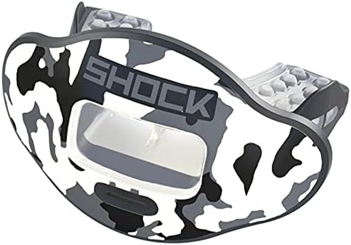 Shock Doctor Max Airflow 2.0 Lip Guard/Mouth Guard. Football Mouthguard 3500. for Youth and Adults OSFA. Breathable Wide Opening Mouthpiece. Helmet Strap Included