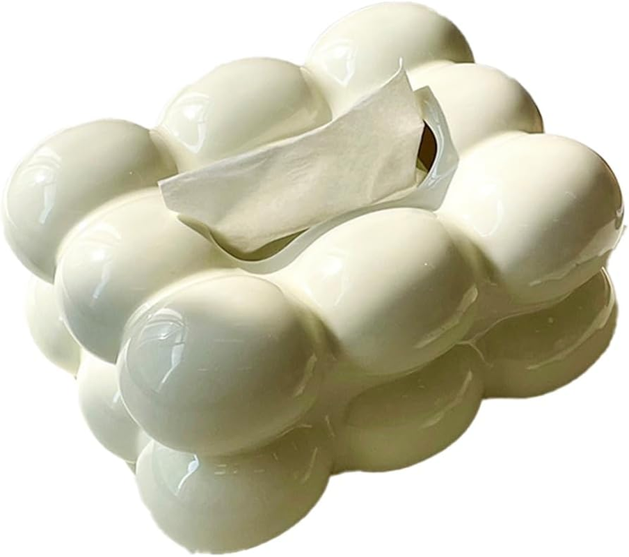 Paper Box Ceramic Paper Box Holder Paper Dispenser for Bathroom Dining Table Stylish Tissue Organizer Decorative Napkin D image number 4