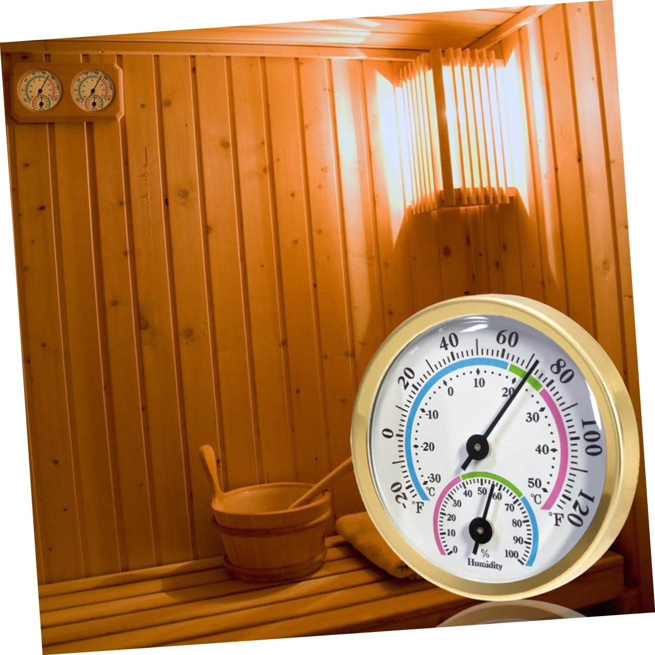 Hanging Thermometer Humidity Gauge for Indoor Outdoor Use Scale Mini Home Hygrometer for Wall Easy Installation Non-Deformable Design Suitable for Office Garden