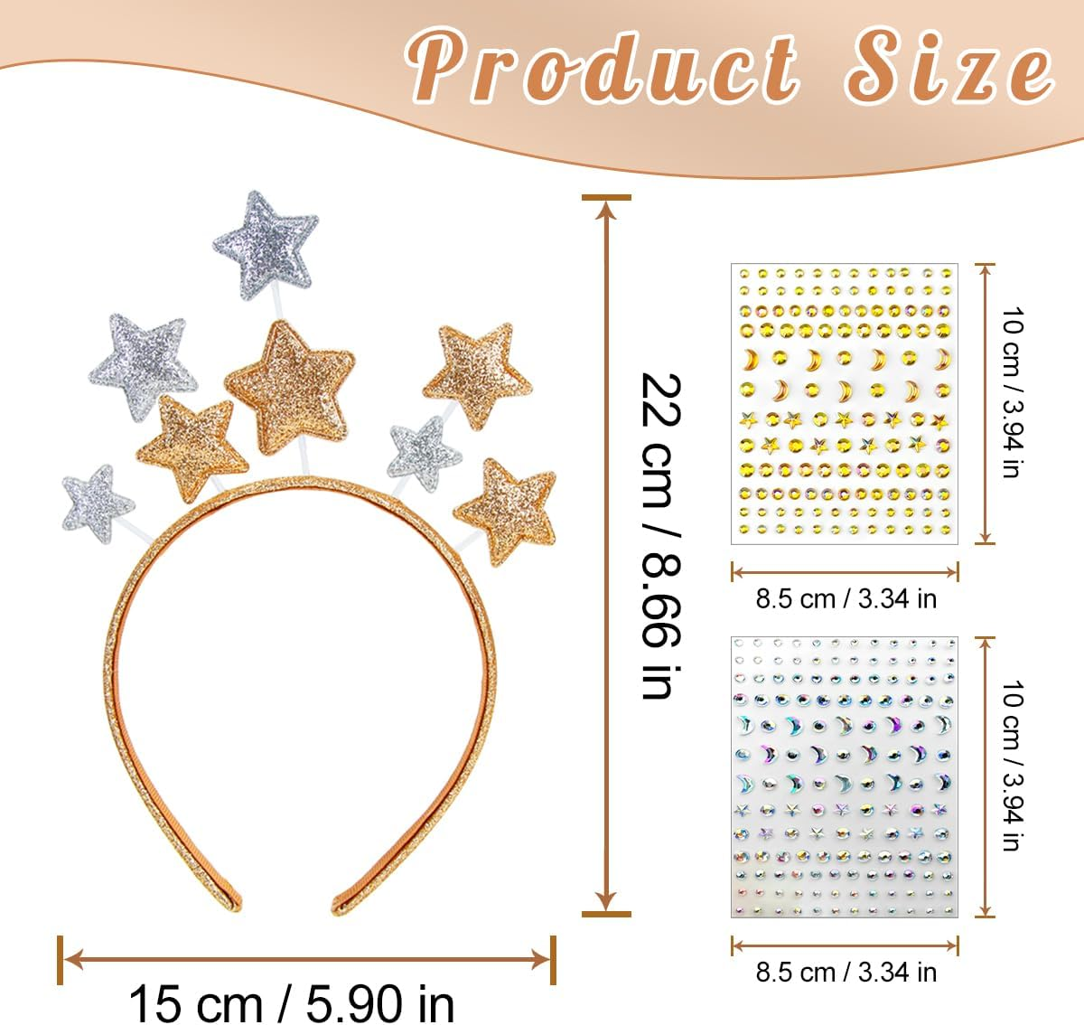 Girls Crystal Tiara Rhinestone Crown Gold, Carnival Hair Crown, Tiaras Hair Accessories, Handmade Hair Accessories, Hair Bands Jewellery Decoration for Women Girls image number 4