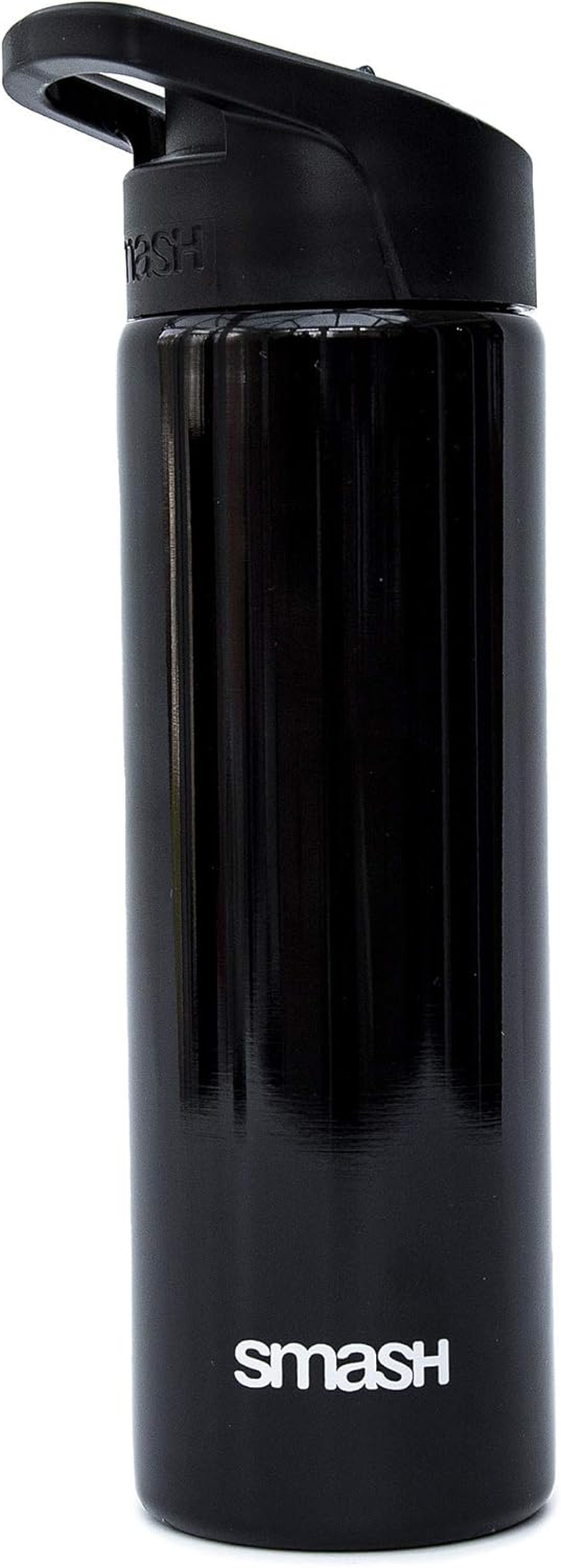 Smash Stainless Steel Drink Bottle with Flip Top Lid and Straw - Butterfly 750Ml Purple