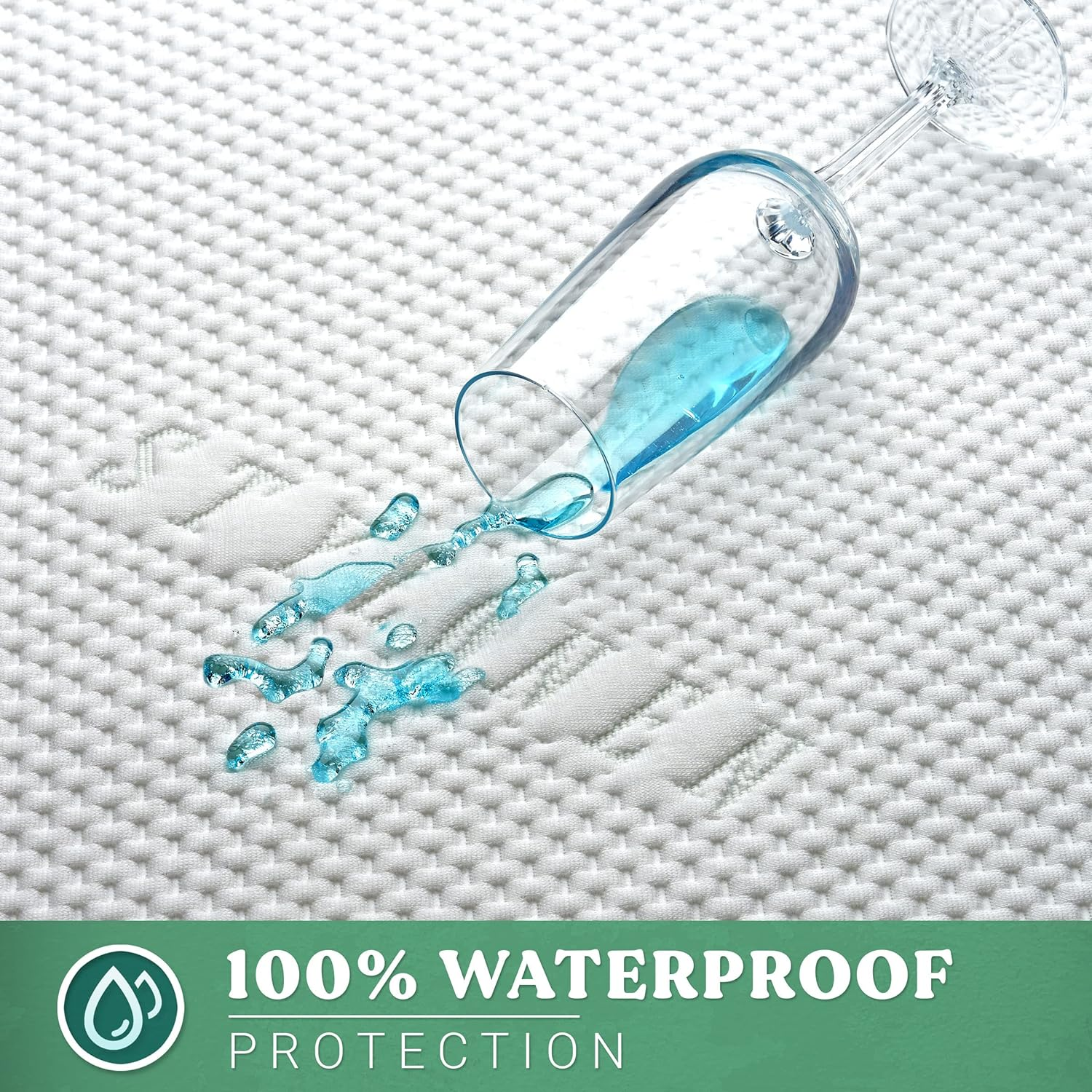 Double Tencel Eucalyptus Mattress Protector - Waterproof Breathable Cooling Cover Protects against Moisture, Spills, Stains - Noiseless, Machine Washable, Fits 40Cm Bed (Double) image number 1