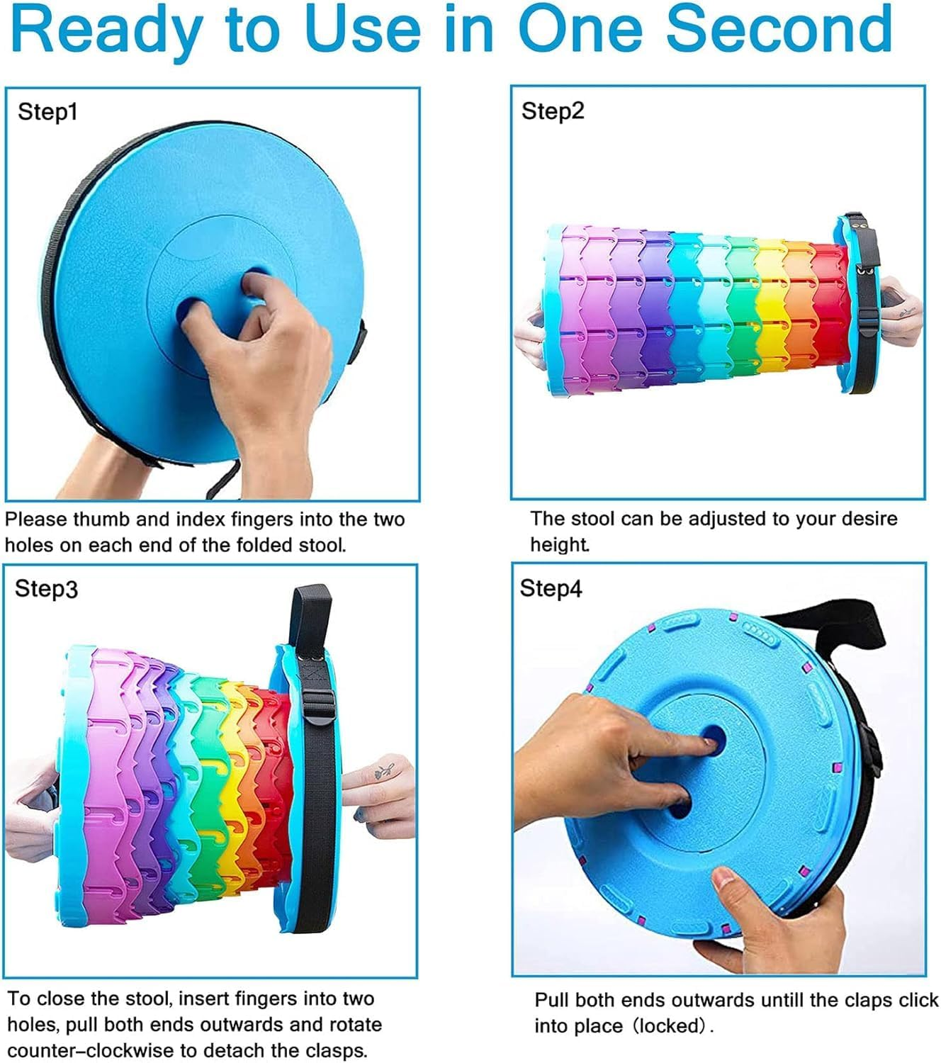 Upgraded Portable Collapsible Retractable Folding Stool, Lightweight Telescoping Foldable Camping Stool for Adults for Outdoor Fishing Hiking Gardening Travel BBQ, Hunting, Indoor Activities image number 2