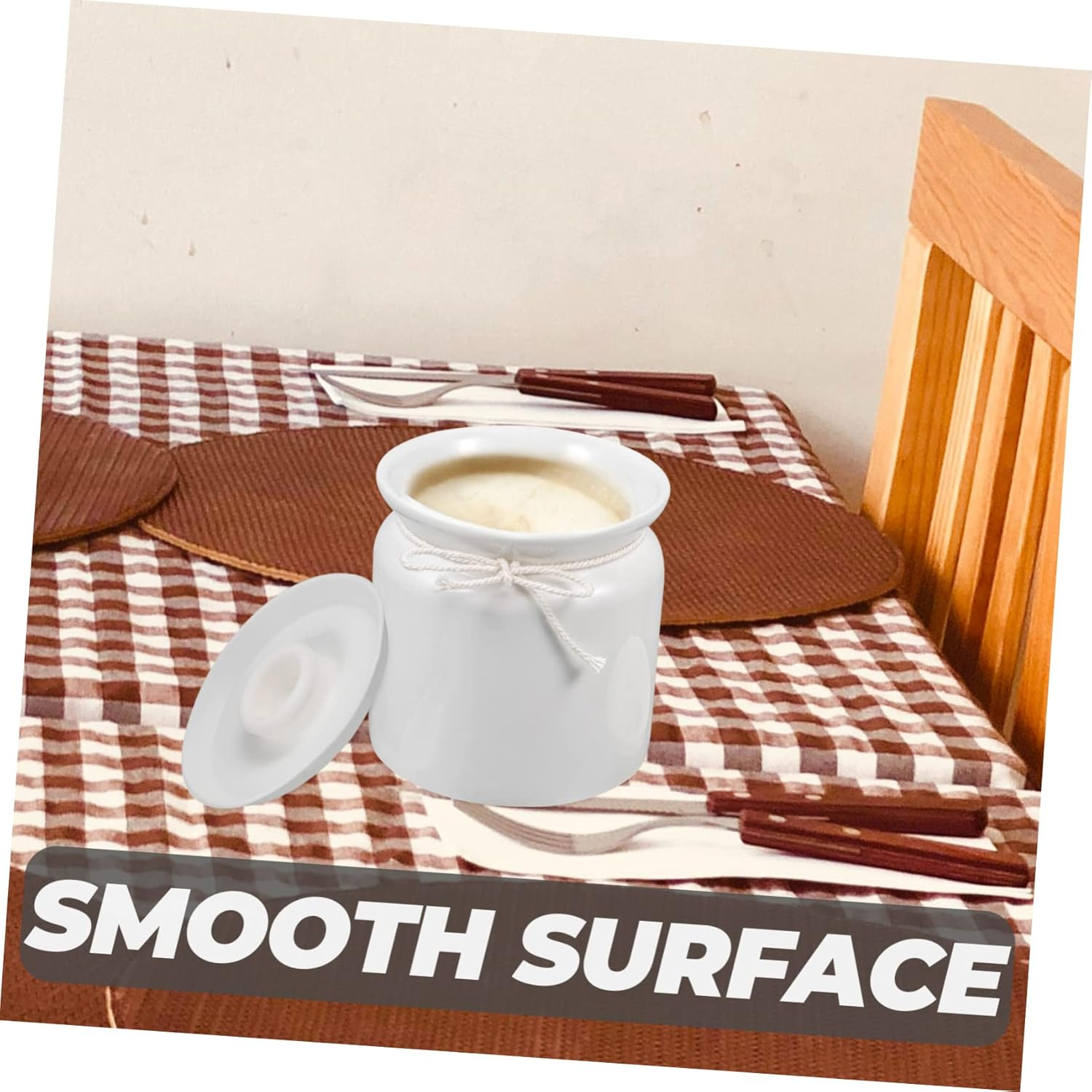 Hoement Ceramic Condiment Jar Airtight Spice Storage Holder for Tea Sugar Salt and Seasoning Elegant Kitchen Organizer for Home Restaurant Shop and Dining Room image number 1