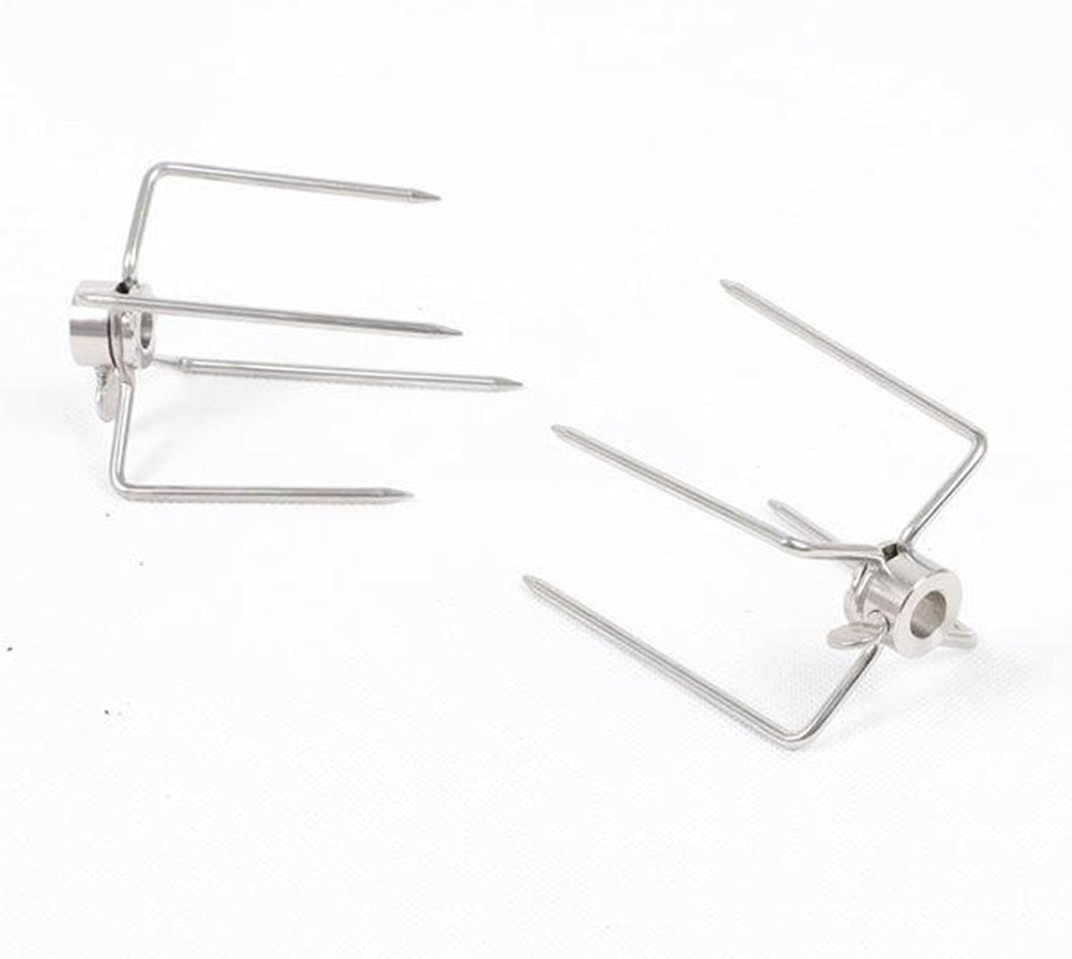 XIMING 2X Rotisserie BBQ Spit Fork Chicken Charcoal Grill Barbecue Accessories