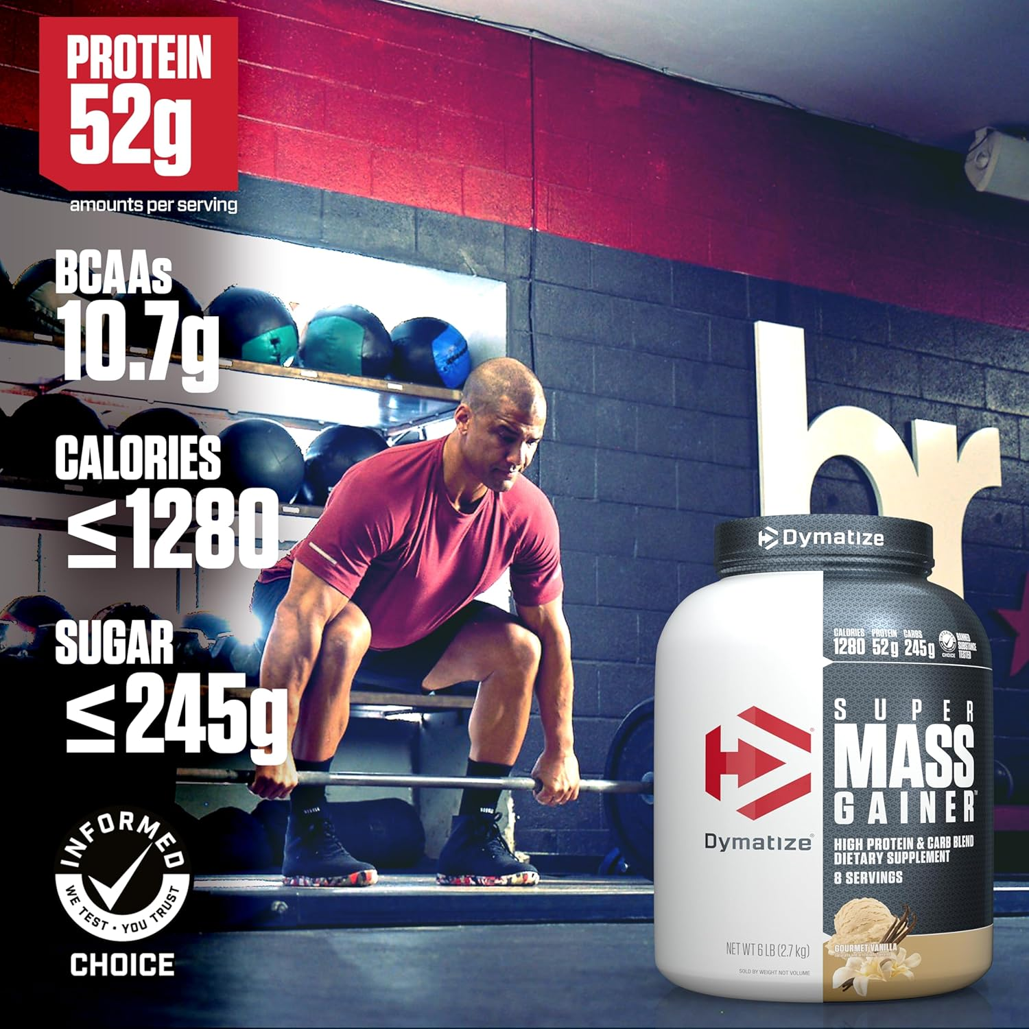 Dymatize Super Mass Weight Gainer Gourmet Vanilla 2.27Kg image number 4