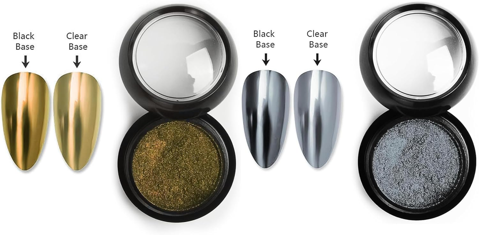 Chrome Nail Powder Mirror Effect Metallic Dust Holographic Glitter Glazed Manicure Decoration Reflective Pigment for DIY Gel Polish Nail Art, Resin Craft, Gift 2Pcs image number 4