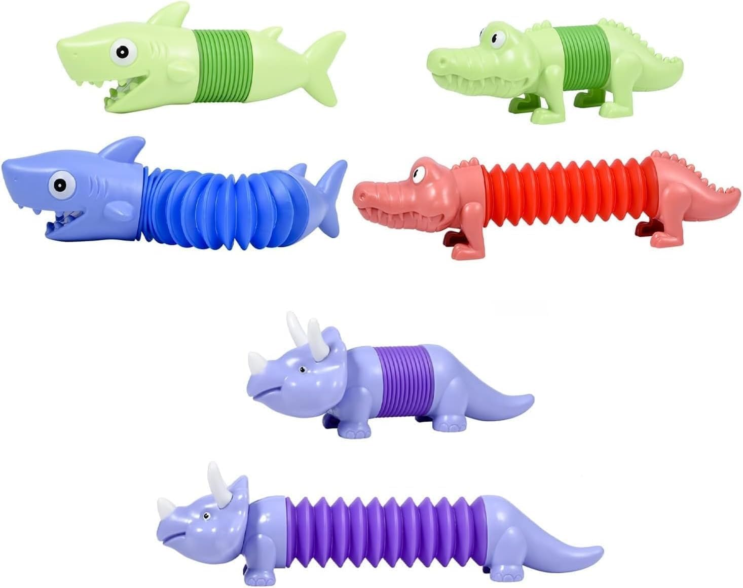 9 Pieces Pop Tubes Robot Mixed Animal Gift Box, Shape Changing Telescopic Fidget Toys, Sensory Tubes for Toddlers, Girls and Boys (Regular) image number 1