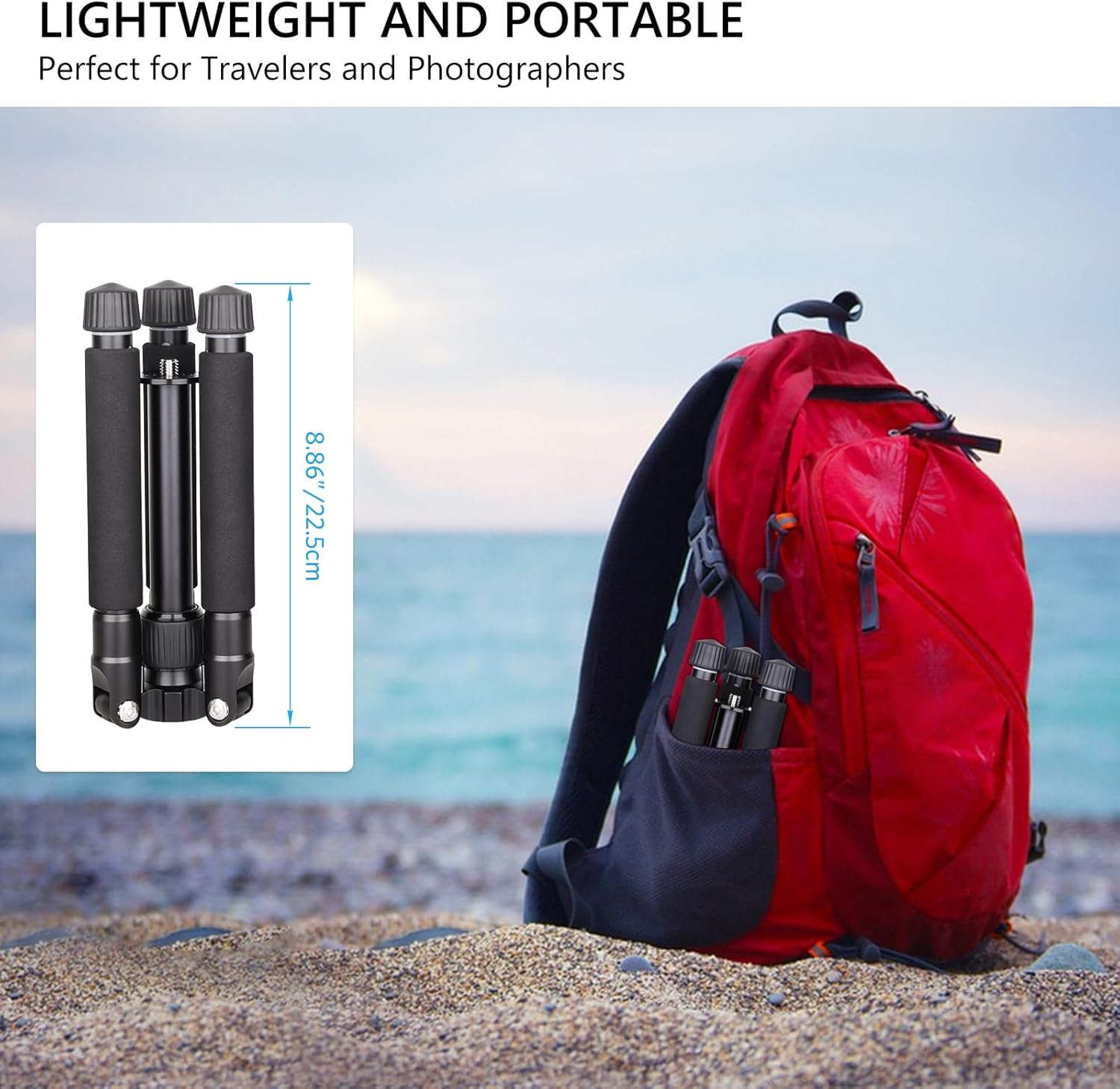 32.3" / 82Cm Mini Desktop Tripod, ARTCISE Portable Compact Desktop Mini Tripod for DSLR Camera Mobile Phone image number 1