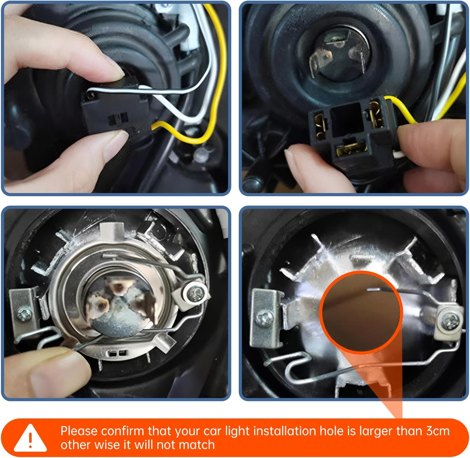 Windance 2Pack, H4 LED Bulb 1200LM 13W with Lens, Hi/Lo Beam Super Bright 12V-80V Daytime Running Light Bulbs for Motorcycles E-Bike Scooters ATV UTV Pit Bike(White, H4) image number 6