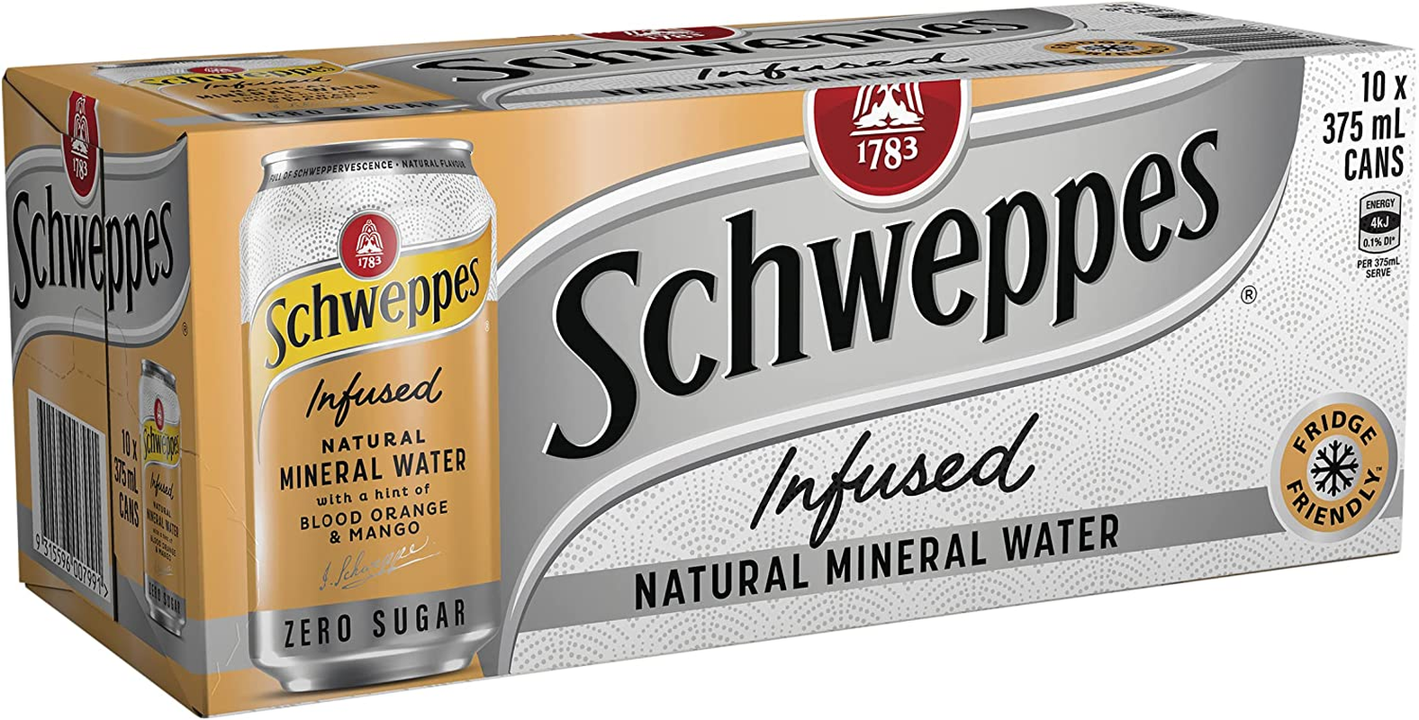Schweppes Infused Sparkling Water Cans Blood Orange Mango - 10 X 375Ml image number 4