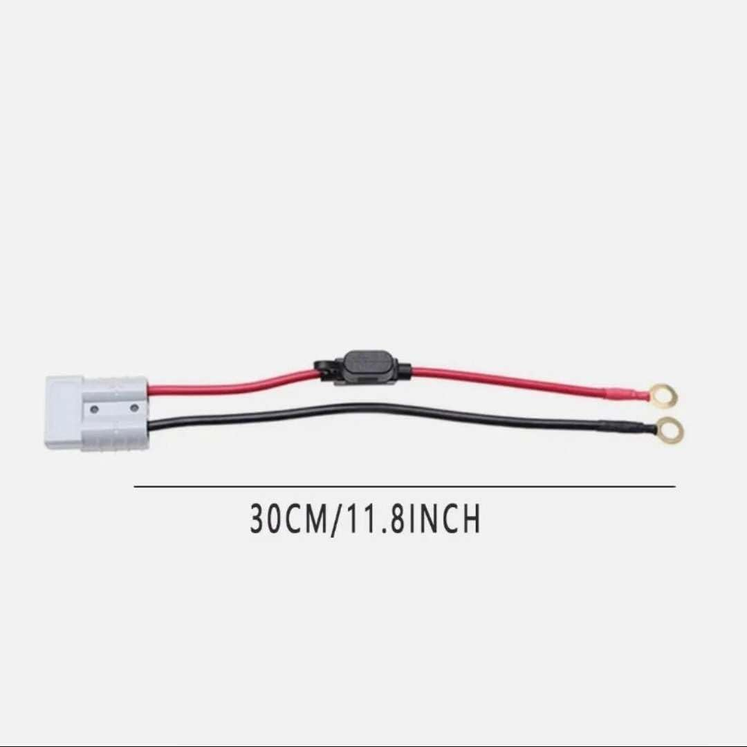 2 &times; 50 a Anderson Plug Cable with 30 Cm Twin 10 AWG B&S Lead & 50 a Inline Fuse &ndash; Pre-Wired, Weatherproof, High-Conductivity, for Battery, Solar, RV & DC-DC Applications (30Cm 50A 2)