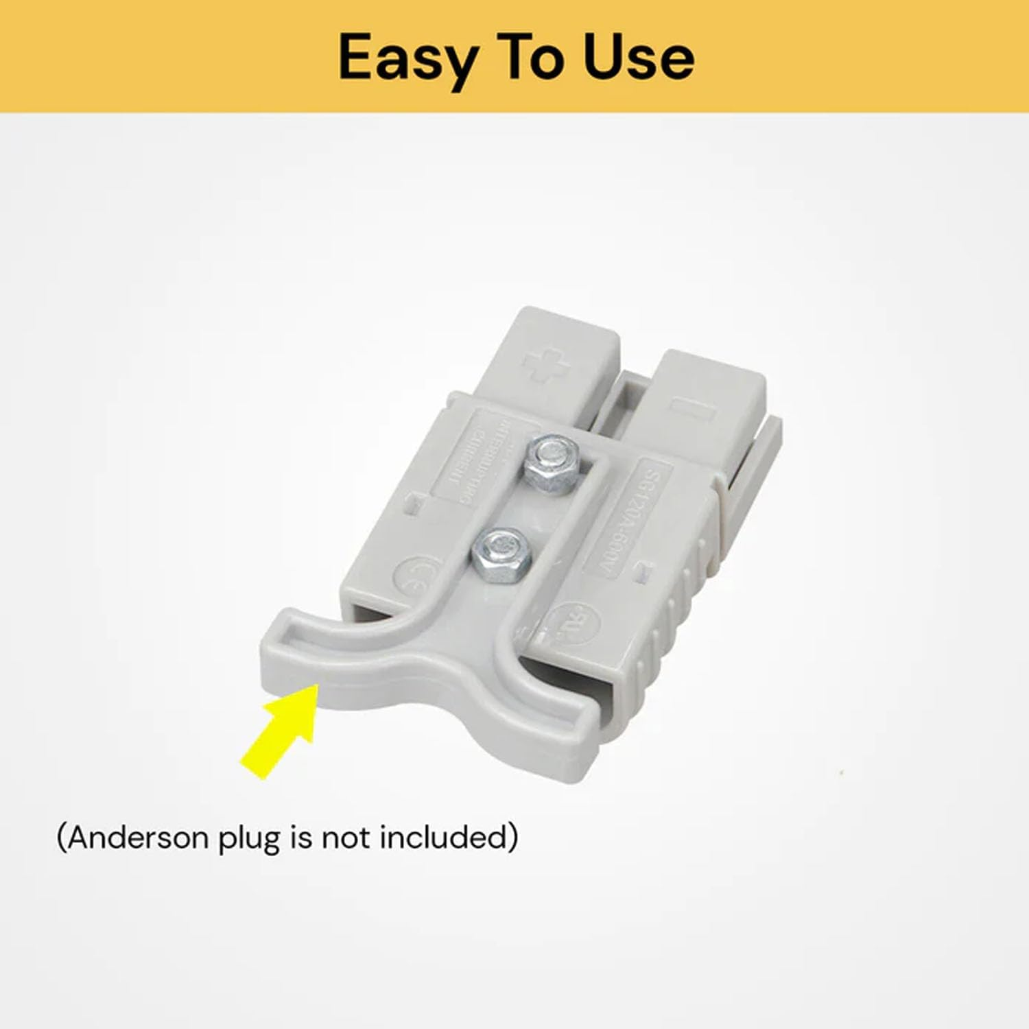 EZONEDEAL 10PCS Grey T Bar Handle for Anderson Style Plug Connectors Tool 50AMP 12-24V, Silver-Plated Copper Terminals, Interchangeable Design, Corrosion Resistant, Includes Nuts and Bolts image number 2