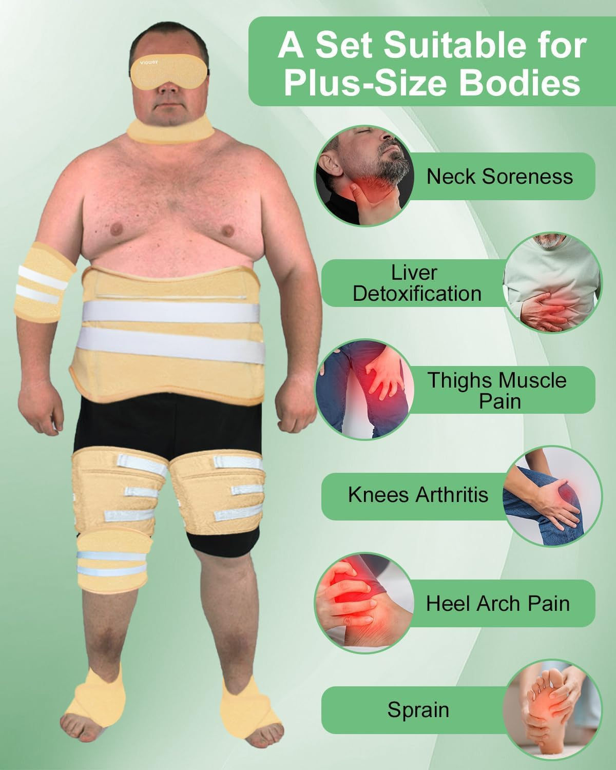 Castor Oil Pack Wrap for Stomach,11 PCS Castor Oil Wraps for Feet Knees Legs Neck Eyes, Reusable Packs Kit for Men plus Size, Flannel Cotton, Machine Washable (11PCS) image number 5