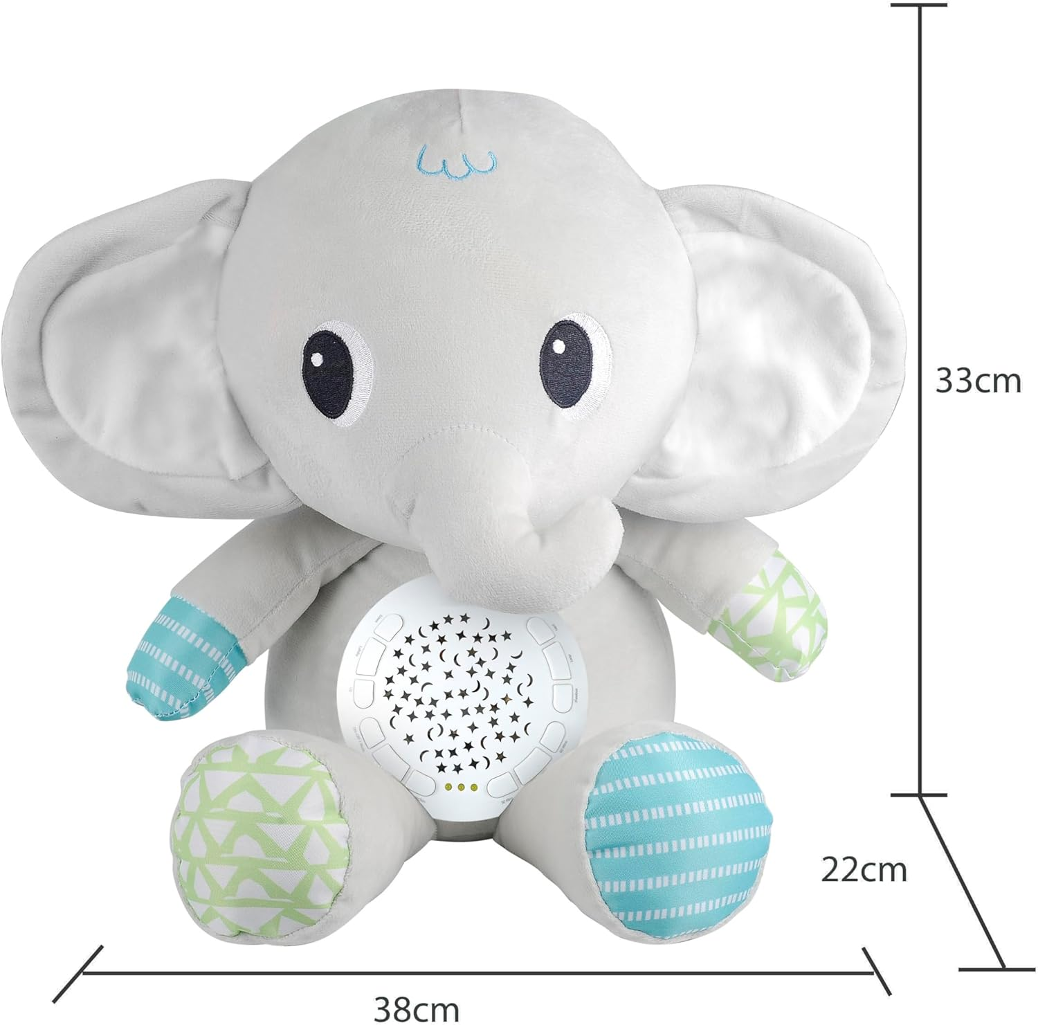 Baby Sleep Soother Lovely Elephant, Portable Soothing Sound Machine, Mom'S Heartbeat White Noise Machine, Night Light Projector with Lullabies and Sounds, Infant Stuffed Animal Elephant Toy Sleeping Aid, Plush Elephant Toy with Music for Boys Girls Toddlers Newborns image number 1