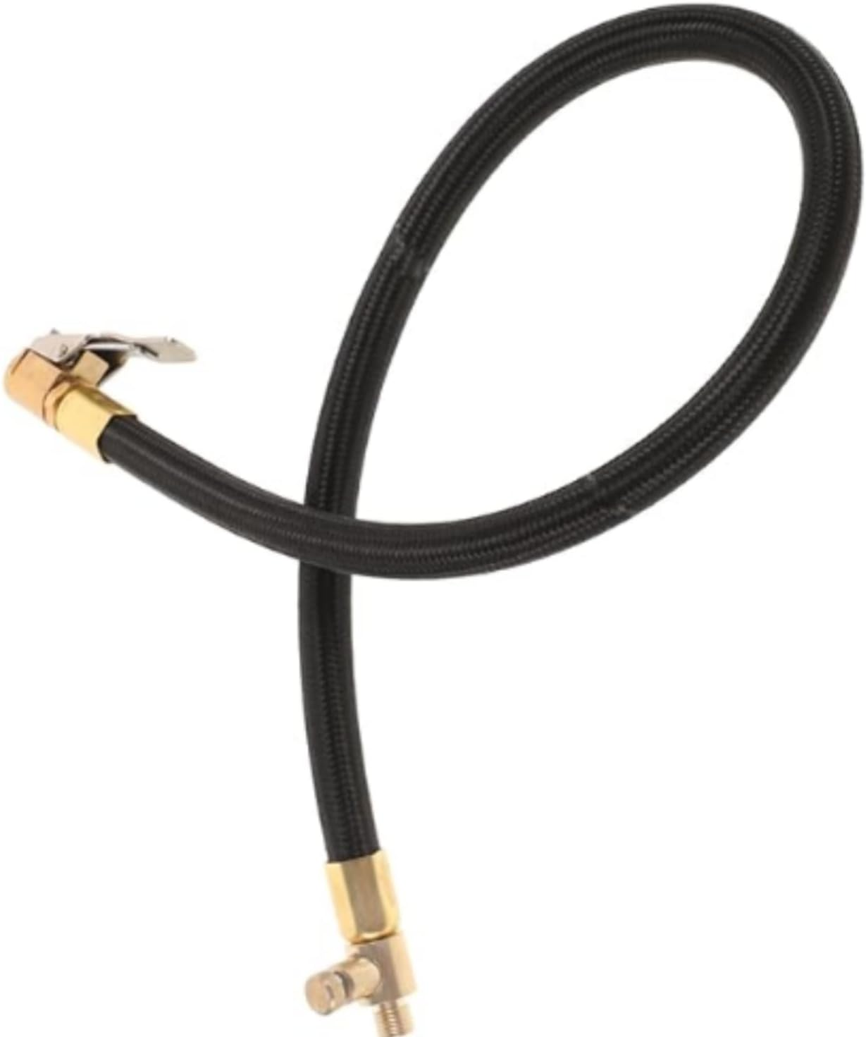 Car Air Pump Tire Inflator Air Pump Pipe Air Hose Attachments Air Pump High Pressure Hose Bicycle Pump Adapter Tire Air Tube Air Compressor Attachments for Inflatables Steel (Black) image number 5