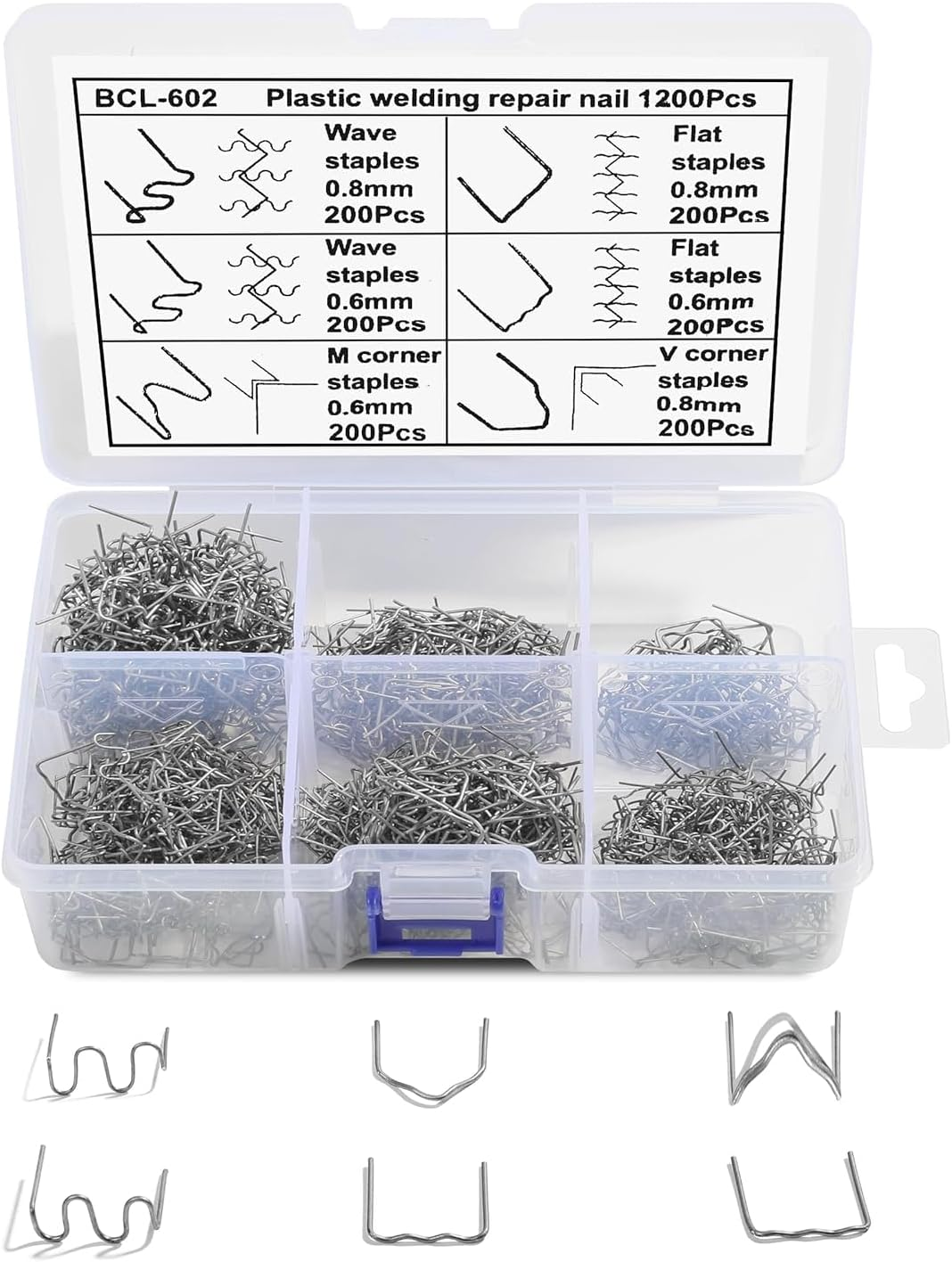 Automotive Plastic Repair Machine Welding Hot Stapler, 1200PCS Welder Staples with Storage Box, Welding Rods Hot Staple Repair Machine,Plastic Welding Kit for Repair Machine Car Bumpers image number 3