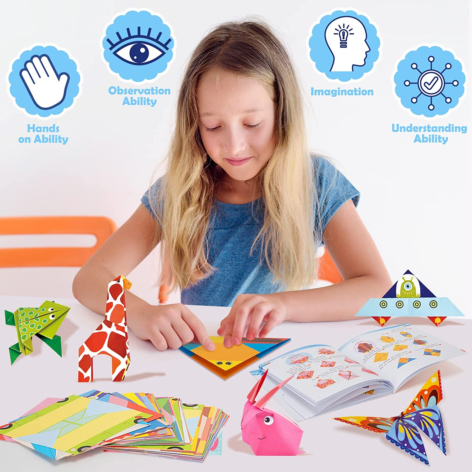 Aigybobo Origami Paper Set, 308PCS Kids Craft Paper Kit for Girls, Art Projects Supplies for School Class Craft Lessons image number 5