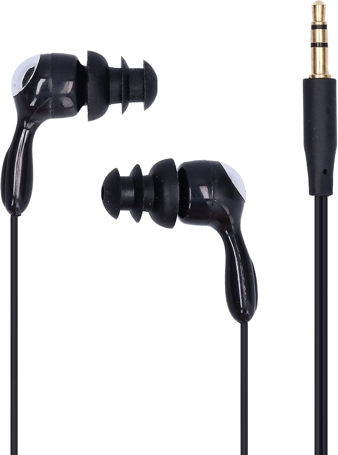 Waterproof Sports Short Cable Headphones for Swimming and Underwater Activities, In-Ear Style, Noise Cancel Ling Earbuds for MP3 Players (Black) - Black image number 5