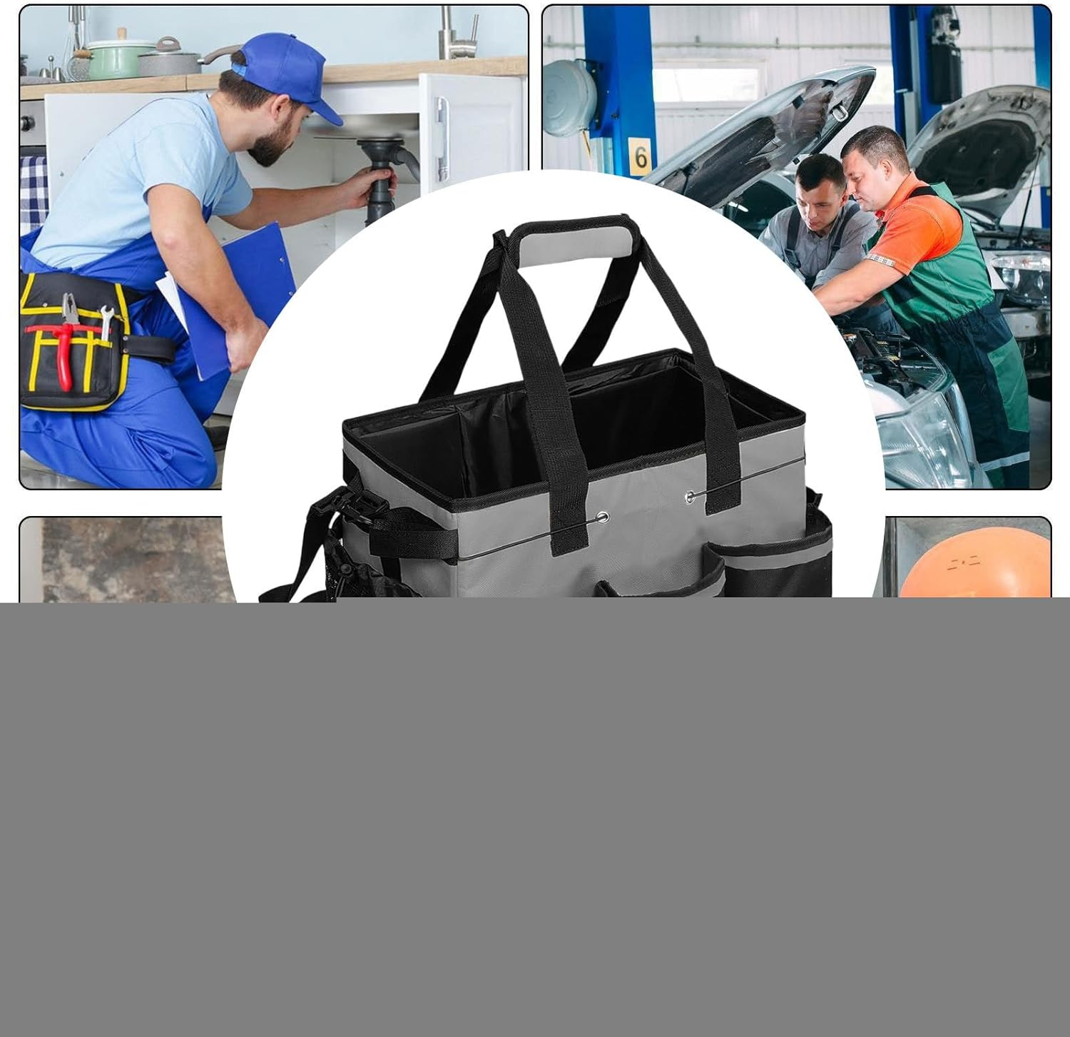 Cleaning Bags for Housekeepers, Cleaning Supply Tote, Tools Organizer Wearable Tote for Camping Bathroom Dorm Car Shower College Kitchen image number 3