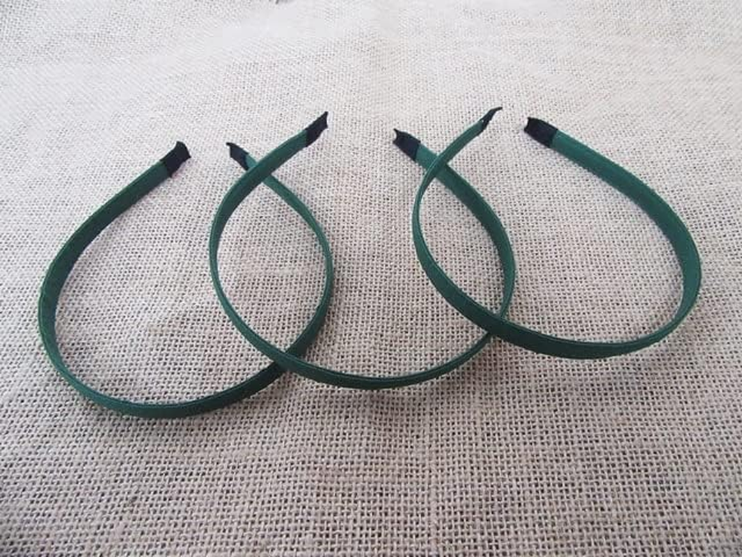 20Pcs Dark Green Hair Band Headband NO Teeth 10Mm Wide image number 2