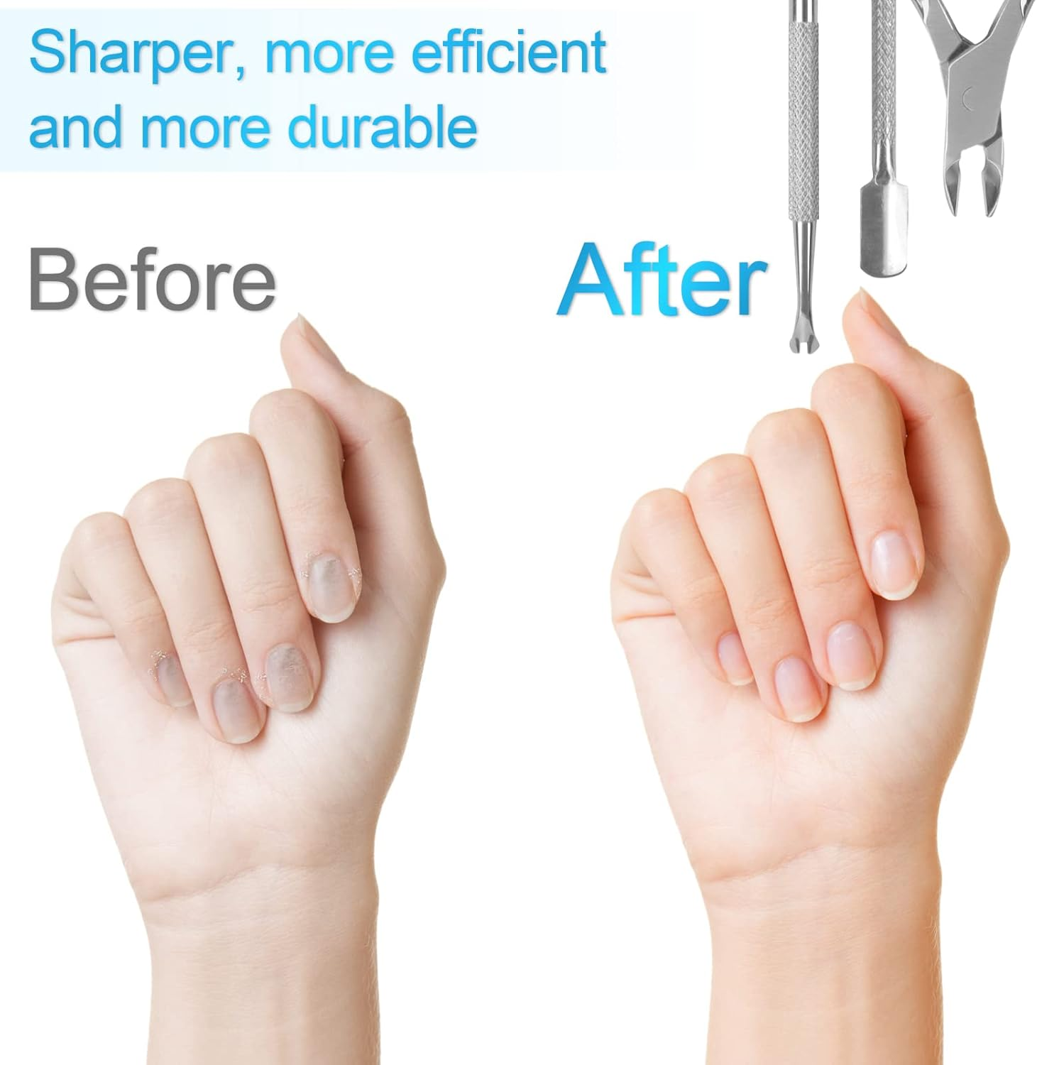 Sularpek Cuticle Remover Tool Set with Cuticle Cutter and Cuticle Pusher, 3 in 1 Professional Cuticle Remover, Cuticle Scissors, Stainless Steel Nail Care Tool for Manicure and Pedicure (Silver) image number 3