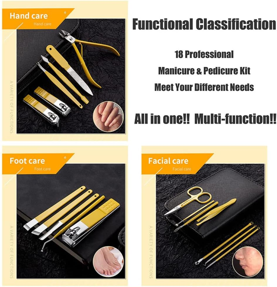 9/12/16/18Pcs/Set Professional Manicure Pedicure Set for Nail Tips Cutter Stainless Steel Nail Clipper Tools Kit for Nail Art,9Pcs - 16Pcs image number 3