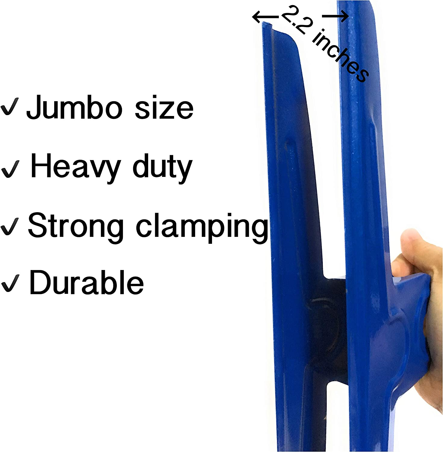Extra Large Bulldog Clip 1 Foot Long by Dysix6, Heavy Duty Metal Giant Jumbo Paper Clamp Binder Clip for Drawing Board, Artists, Teachers, Home, Office Supplies, 12 Inch/30 Cm 30 Cm / 11.8 Inch Blue image number 1