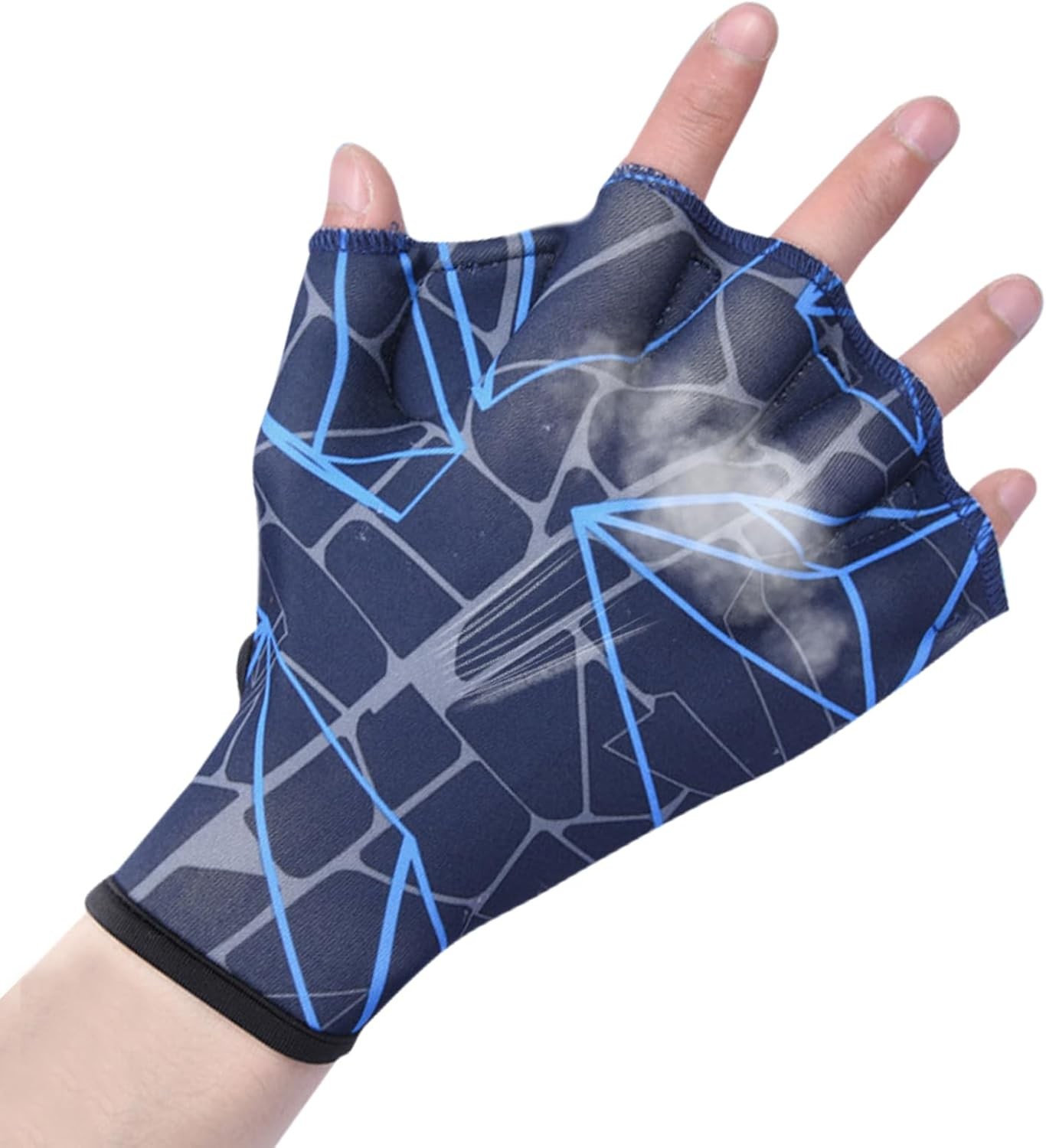 Webbed Swim Gloves, Nylon Swimming Gloves, Water Training Hand Webbed Hands, Dive Hand Equipment for Water Aerobics, Aquatic Fitness and Swim Training Shwing image number 1