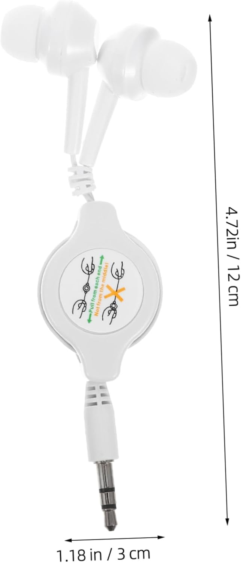 GAXIRE Retractable in Ear Earphones with Cushioned Comfort Lightweight Headphones for Portable Use Easy Storage Compatible with Players White Design image number 1