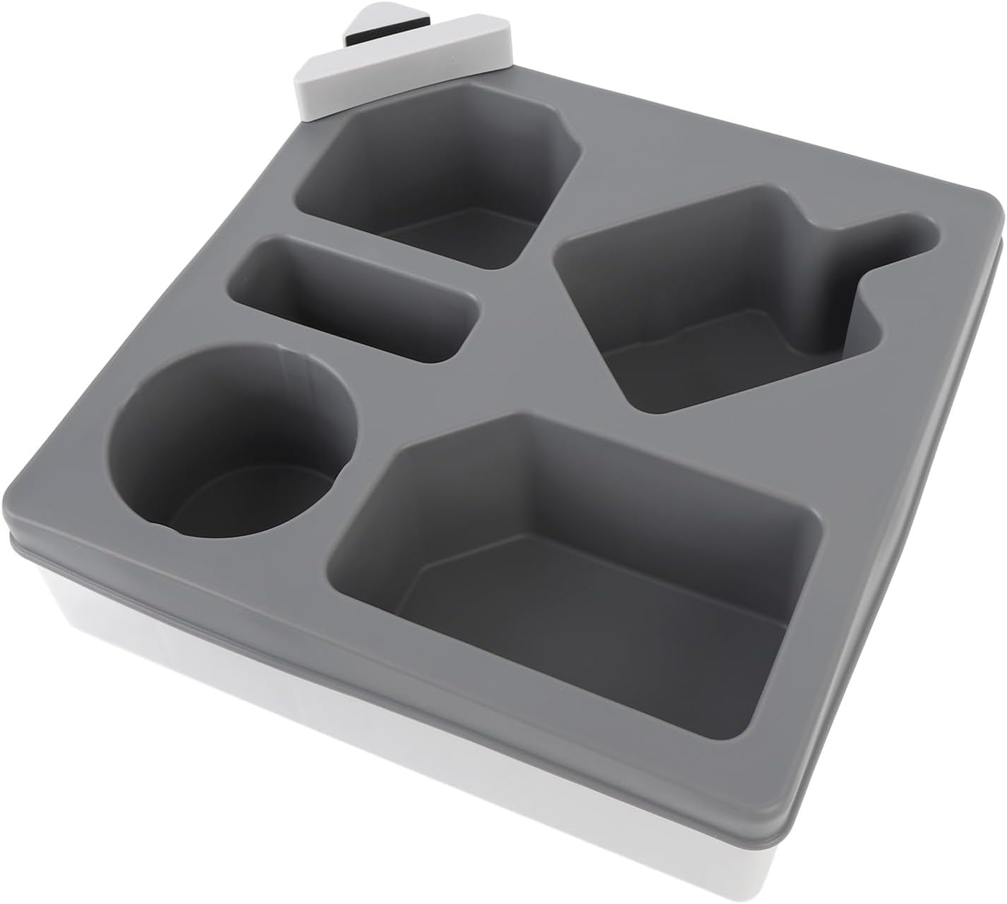 Sofa Cup Holder Rotating Tray Gray for Snacks Beverage Remote Couch Caddy