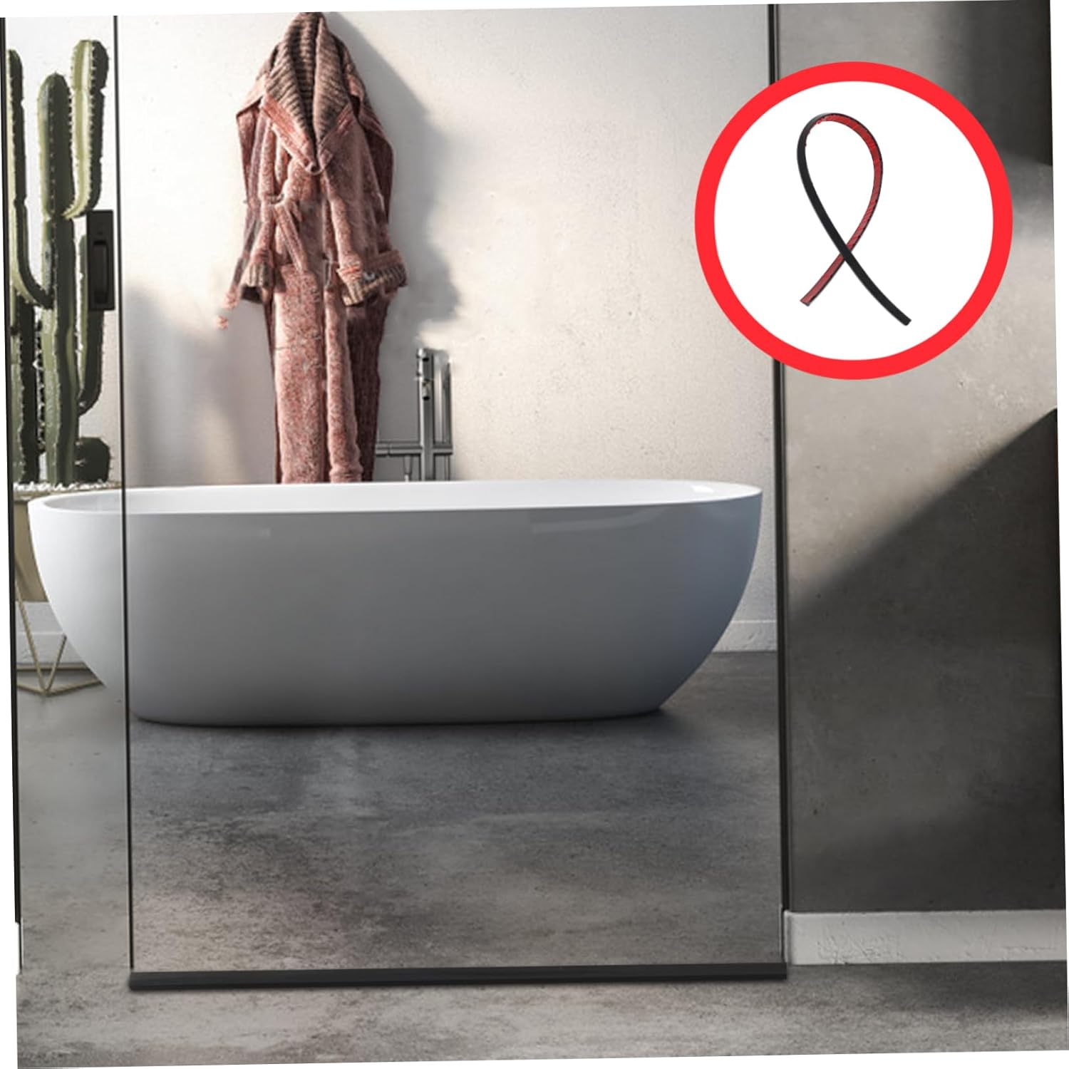 CANIGHT Water Retaining Strip Draft Stopper Adhesive Tape Shower Floor Barrier for Shower 2 Pack image number 1