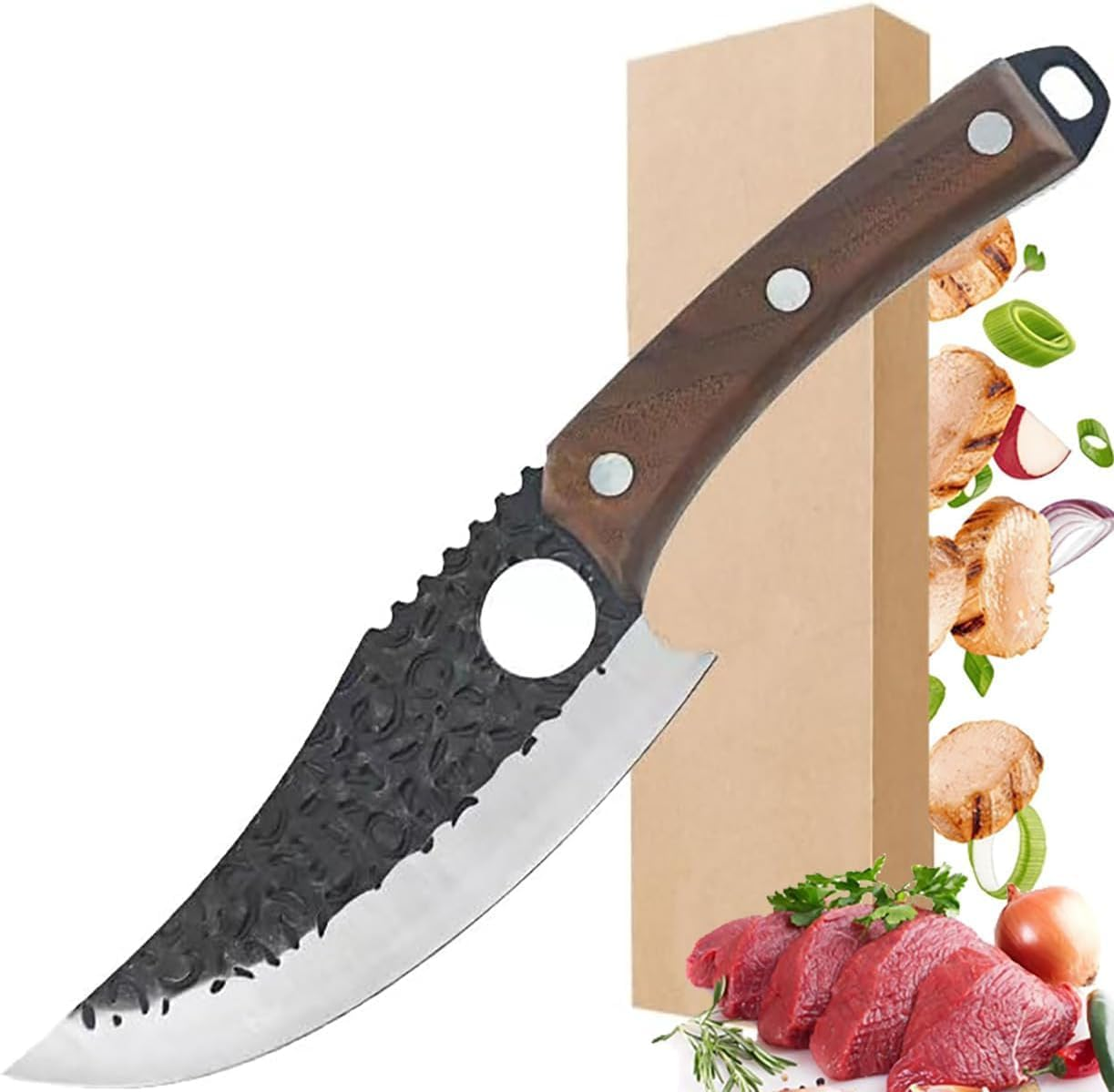 Chef Knife 11 Inch, Kitchen Knive for Cutting, Boning, Chopping. Japanese Kitchen Knife Designed for Balance and Control, Blending Modern Style with Traditional Appeal. Meat Knife, Sharp Knives image number 5