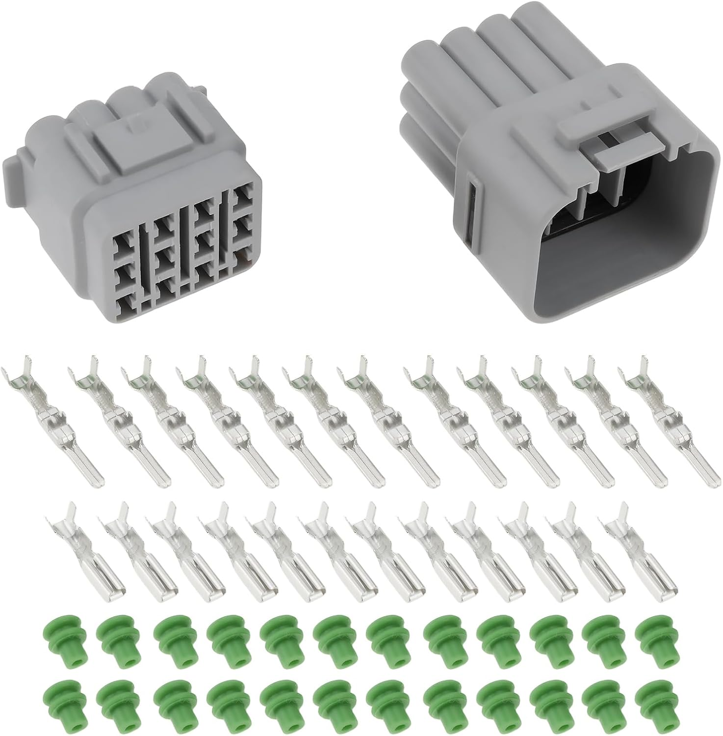 LT Easiyl 2 Pairs 12-Pin Waterproof Electrical Connector Plug Set Male and Female Socket with Terminals and Seals for Car Boat Motorcycle ATV Wiring image number 2