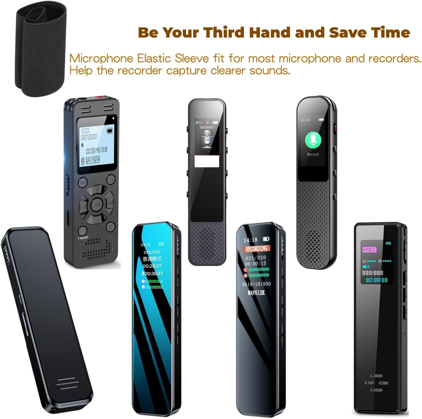 Hand Microphone Elastic Sleeve for Handheld Dynamic Mic Compatible with Sony Recorders,Wedding Vlog Live Streaming Interviews Meeting Speech Lecture Video Studios Recording Device Accessory (2Pcs) image number 4