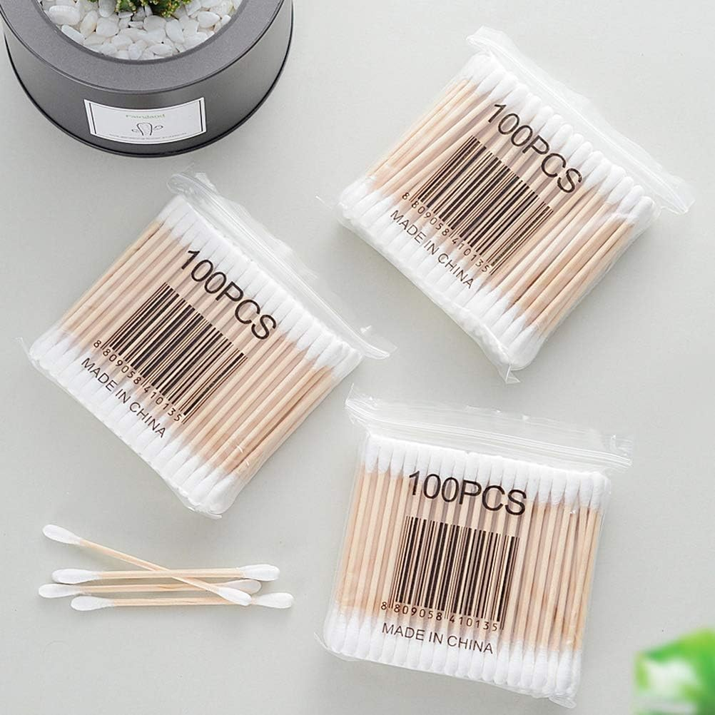 Cotton Swabs, 900 Count Bamboo Sticks Cotton Swabs with a Clear Dispenser Holder Cotton Buds with Wooden Handles for Ears Makeup or Nails Personal Care image number 4