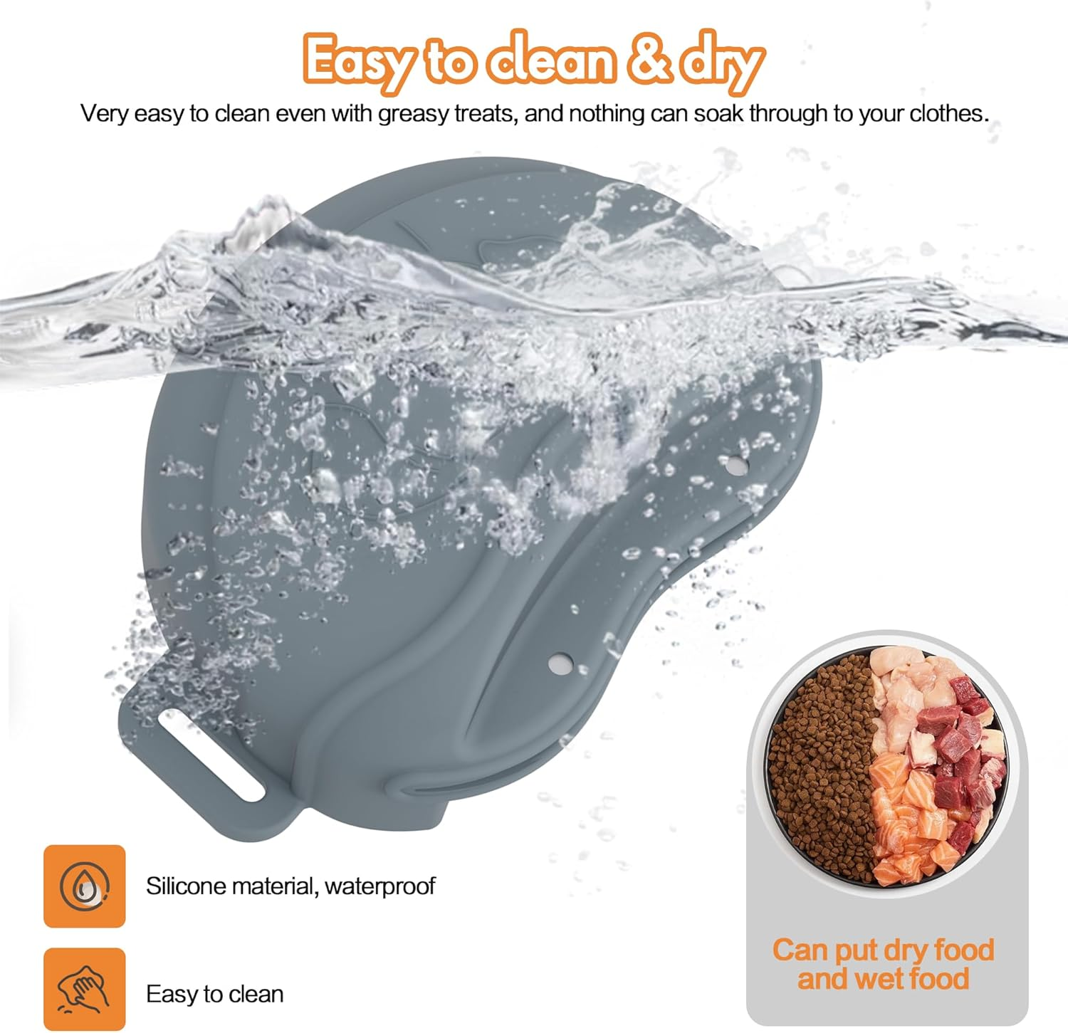 AWINNER Dog Treat Pouch - Premium Silicone - Upgrade 4 Strong Magnets Enhanced Magnetic Closure, Adjustable Waist Belt - Ideal for Puppy Training and Outdoor Walks (Grey) - Grey image number 5