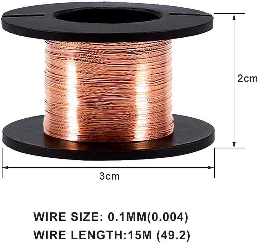 5 Rolls Copper Enameled Winding Wire - 0.1 Mm Diameter, 15M Length for Repair image number 6