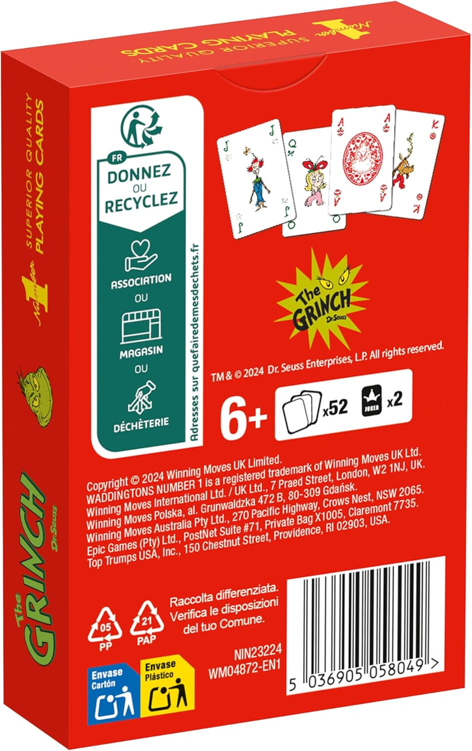 Waddingtons No. 1 of London the Grinch Playing Cards