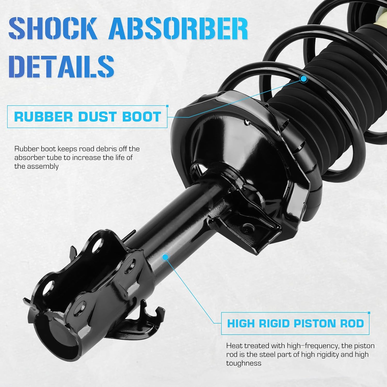 Front & Rear Complete Struts W/Coil Spring for 2007-2011 Nissan Versa (All Models), 2012 Nissan Versa (ONLY 1.8L S/SL Hatchback), Strut Shock Absorbers Assembly, Replace for 172352 172351 343465, 4PCS image number 5