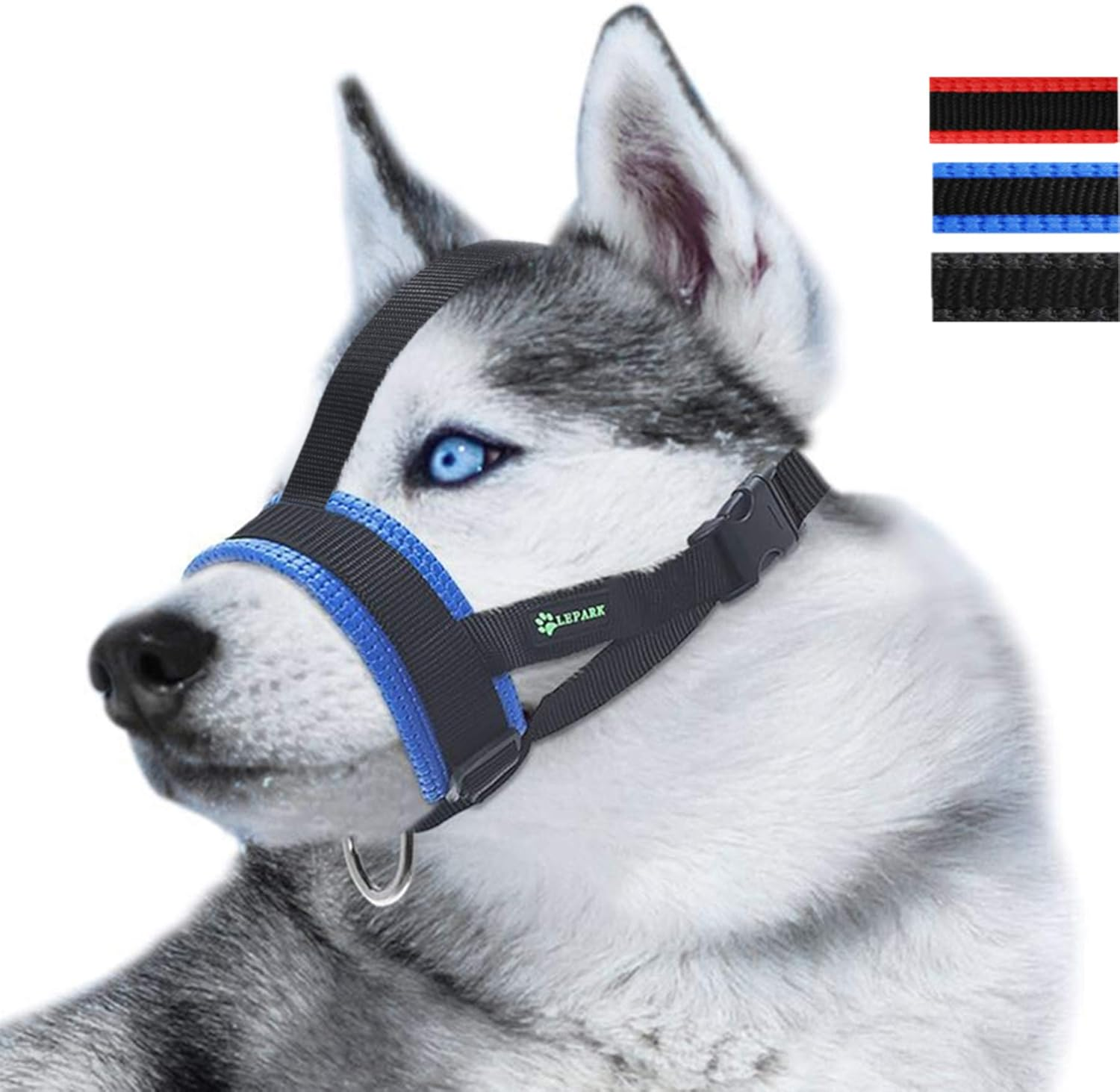Lepark Head Strap Dog Muzzle Prevent from Taking off by Paws for Small,Medium and Large Dogs(Xl/Blue)