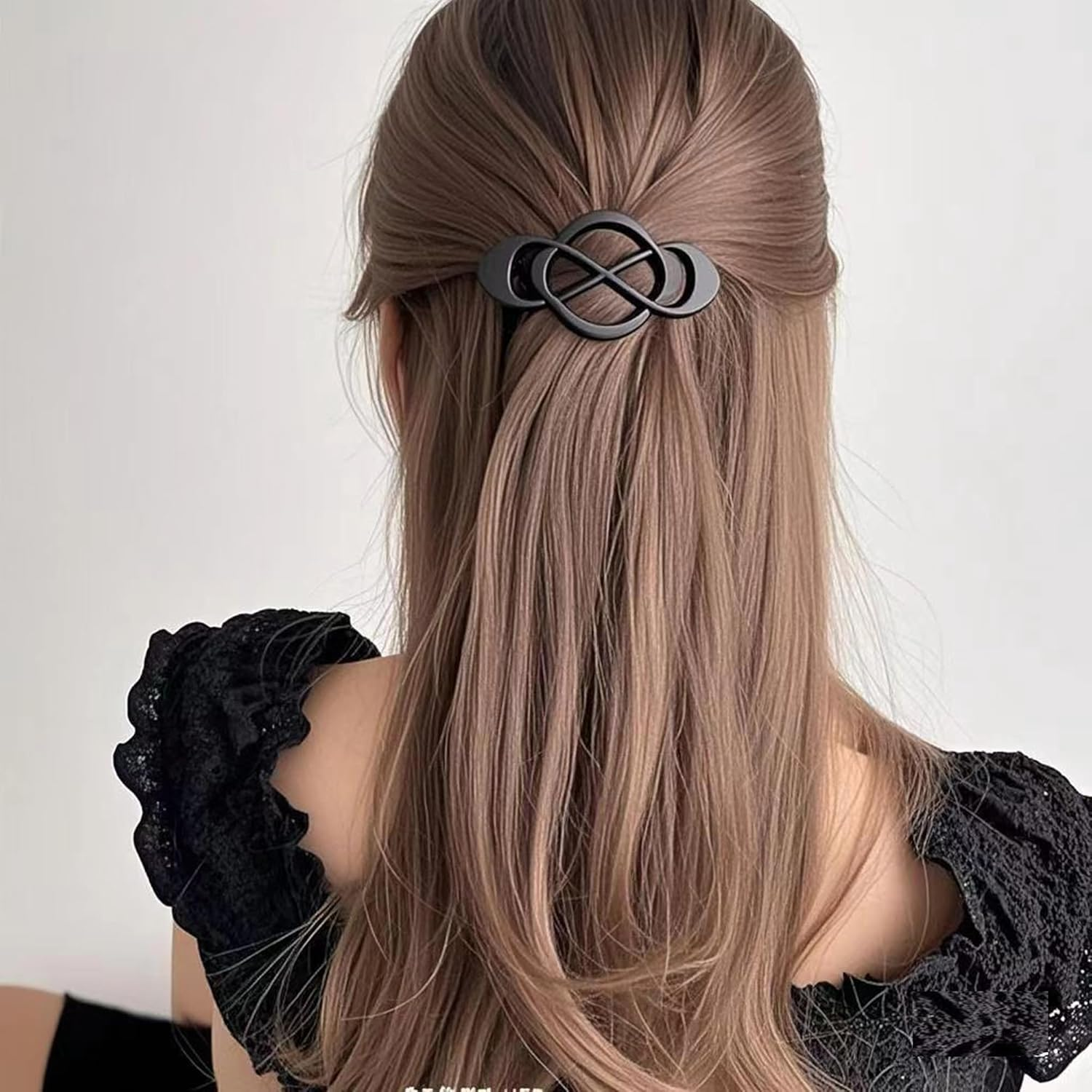 French Hair Barrettes for Women - 4 Pack Vintage Snap Hair Clips for Thick Hair, Elegant Retro Hair Accessories with Classic Design, Secure Hold Hair Clips for Women & Girls(Simple & Stylish)