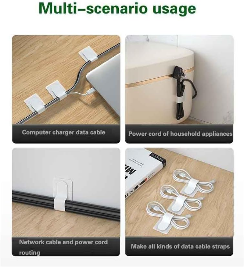 50PCS Self-Adhesive Cable Ties for Fastening and Organizing Data Cables - Cable Management Ties for Headphones, Mobile Phones, and Electronic Devices - under Table Organizer image number 3