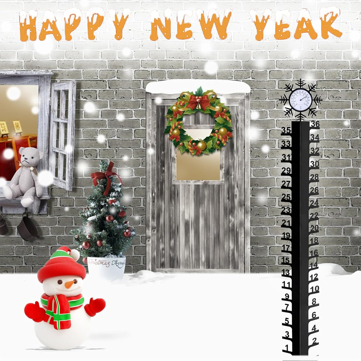 Snow Measuring Stick - Accurate Meter for Rain,Snow Gauges for Yard | for Garden Lawn Backyard Patio Outdoor Yard Water Winter image number 6