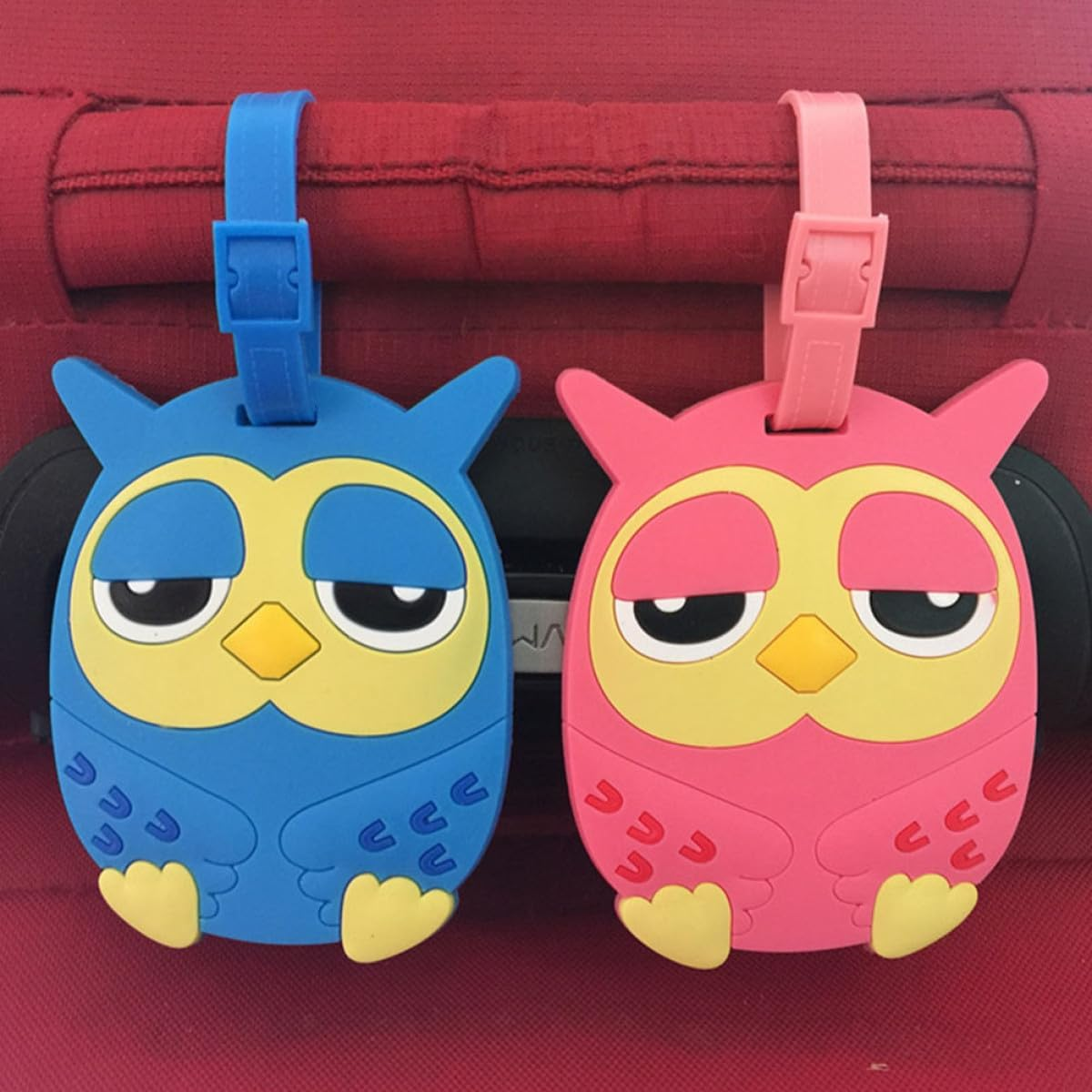 CIMAXIC 2Pcs Cartoon Silicone Luggage Tags for Suitcases, Travel Baggage Id Labels with Sturdy Loop, Soft Cartoon Suitcase Tags for Bags and Travel Gear Random Color Random Color image number 5