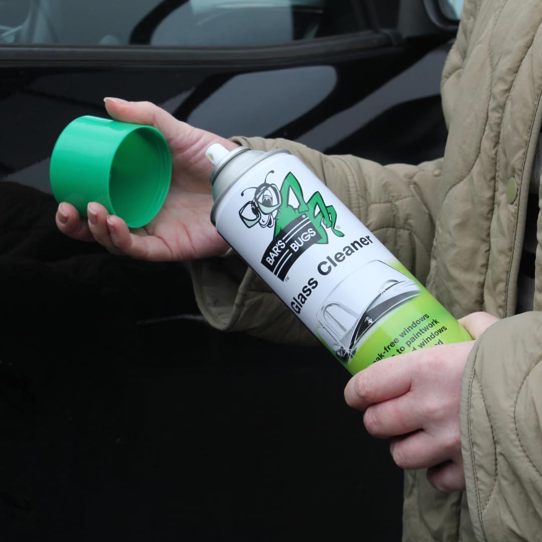 Bars Bugs Aerosol Glass Cleaner Design Glass Cleaner Remove Dirt, Dust Grease and Hand Prints for Instant Clear (Pack of 1, 400Gm) image number 3
