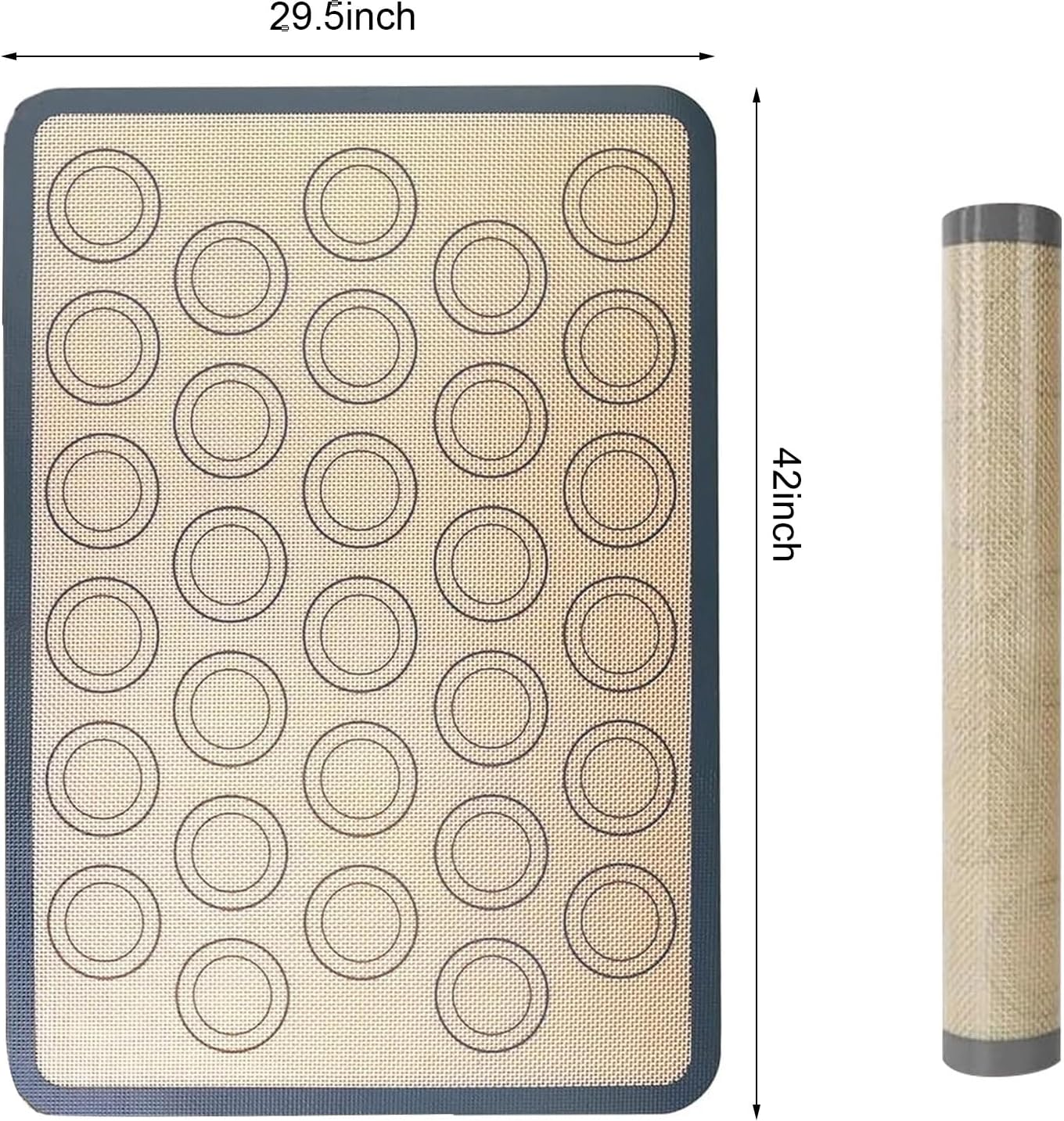 2PCS Macaron Baking Mat 42X29.5Cm Non-Stick Silicone Mat Non-Slip Mat Reusable Baking Set Baking Cooking Mat Accessories Suitable for Macaron Cake Bread Biscuits image number 2