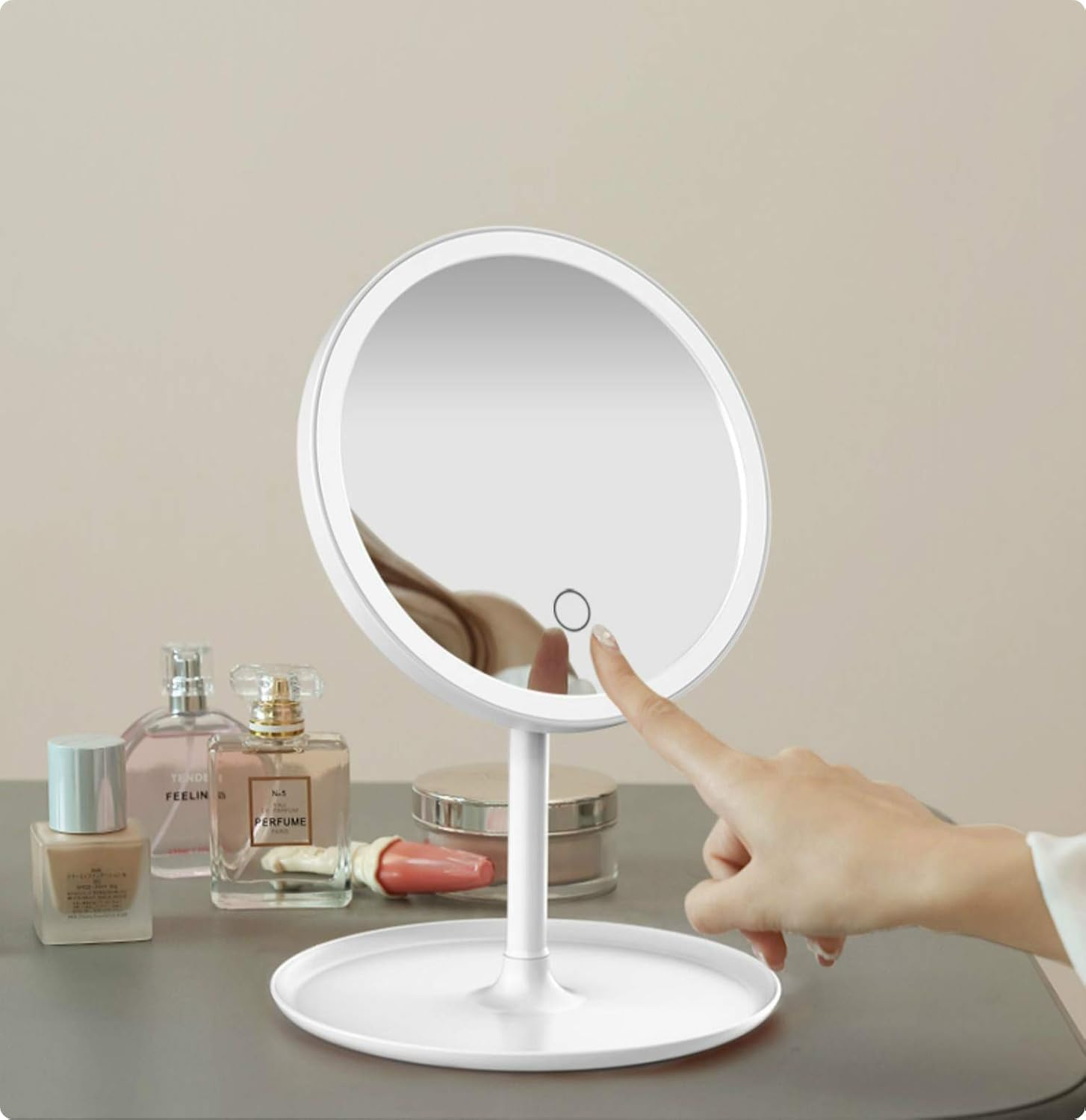 Mirror Makeup Mirror with 3 Light Modes - Led Mirror Makeup with Compact 5X Magnifying Mirror, Make up Mirror with Light, Light up Makeup Mirror, Rechargeable Lighted Makeup Mirror image number 3